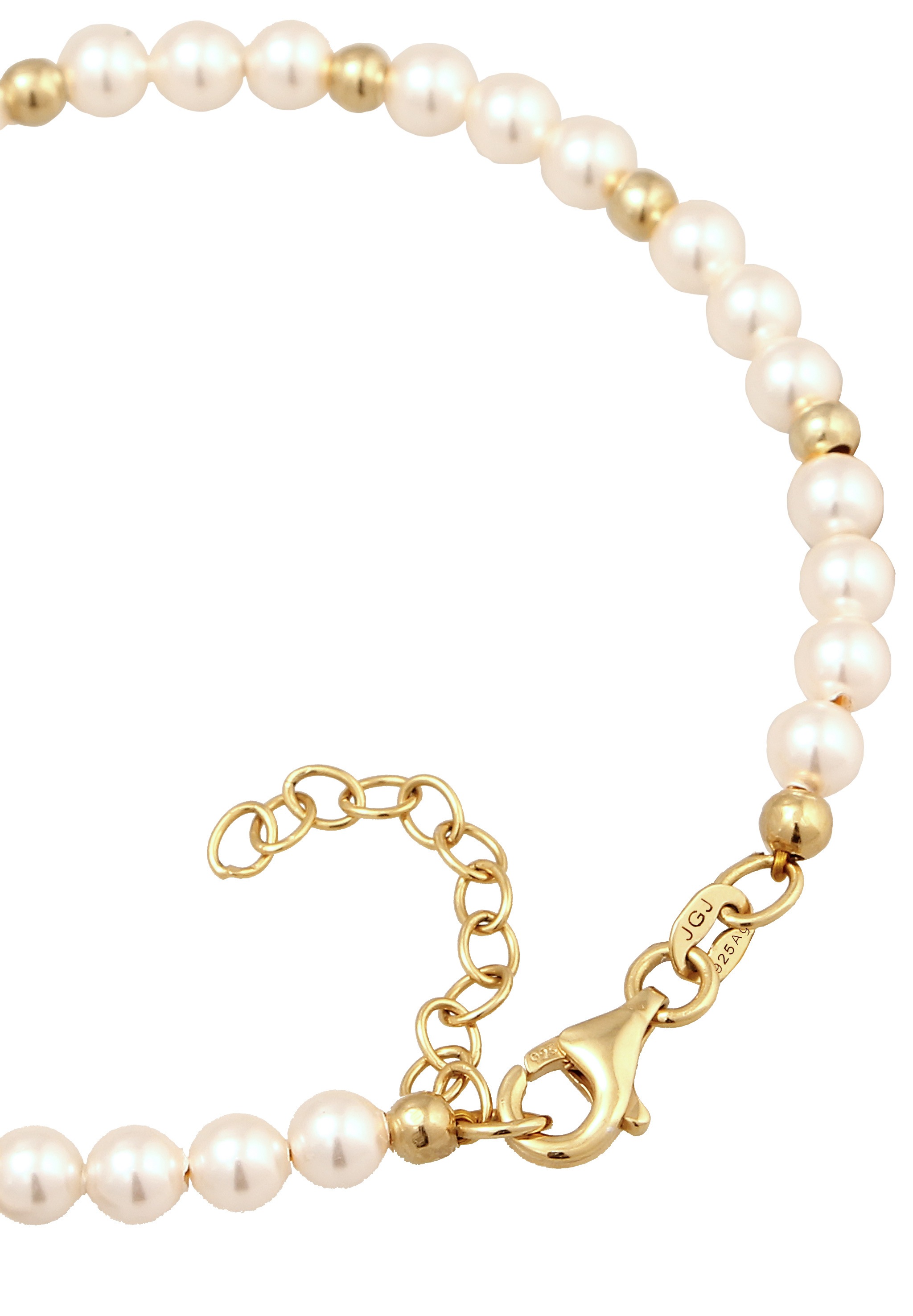 Elli Armreif »Armband Perlenarmband Perlen von Swarovski® Weiß 925 Sterling Silber vergoldet«