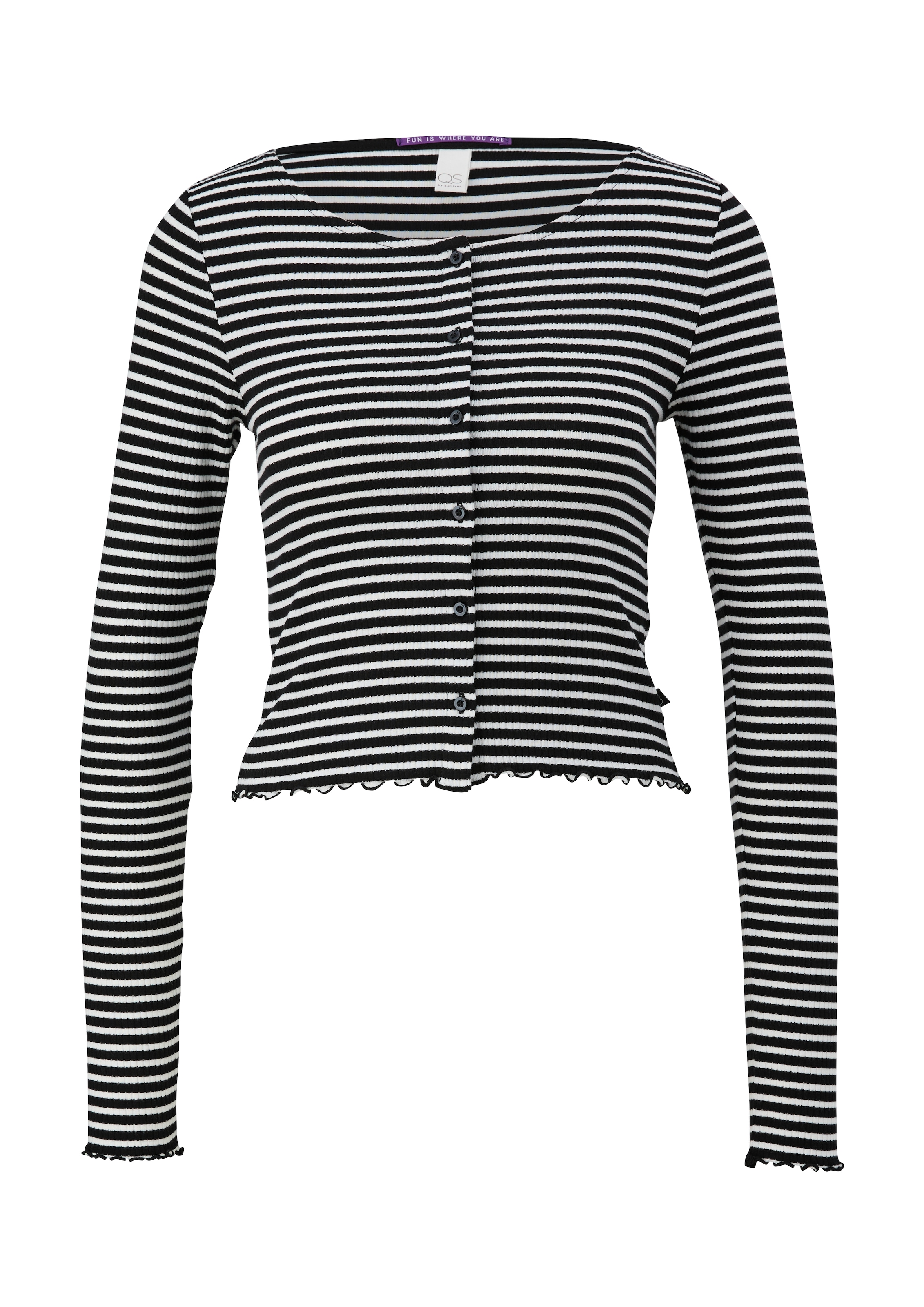 BAUR bestellen dezentem Langarmshirt, Rollsaum QS mit |