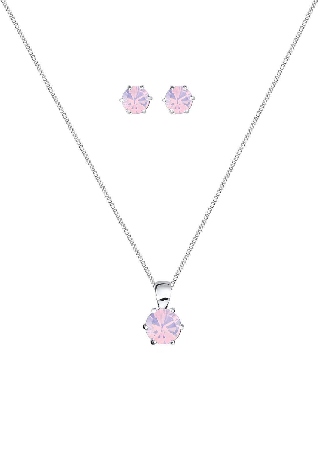 Elli Schmuckset »Glas Kristalle Weiß 925 Sterling Silber«