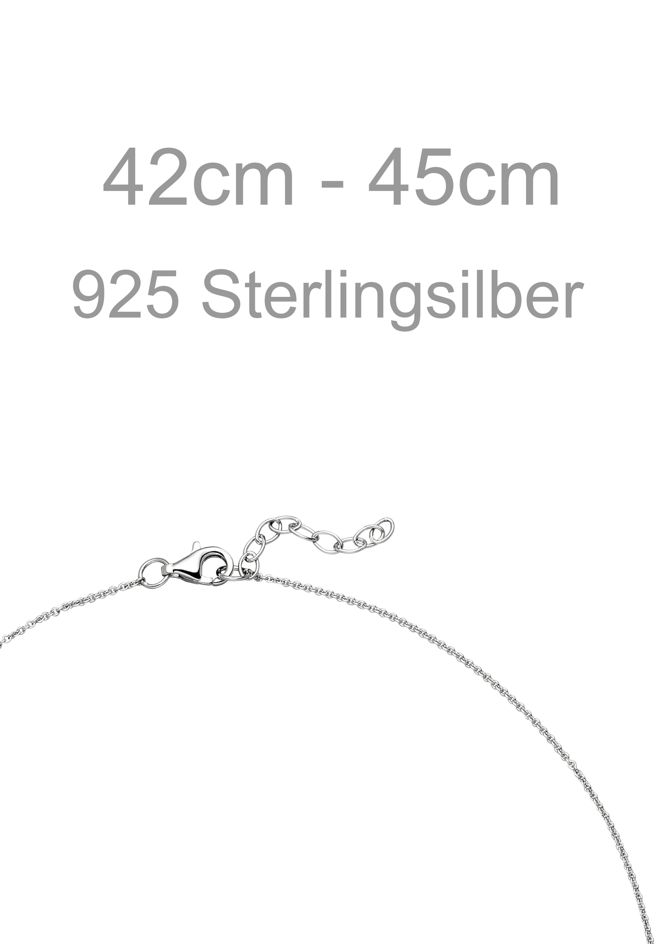 JOBO Collier »Kette mit Anhänger« 925 Silber rhodiniert mit Zirkonia 45 cm