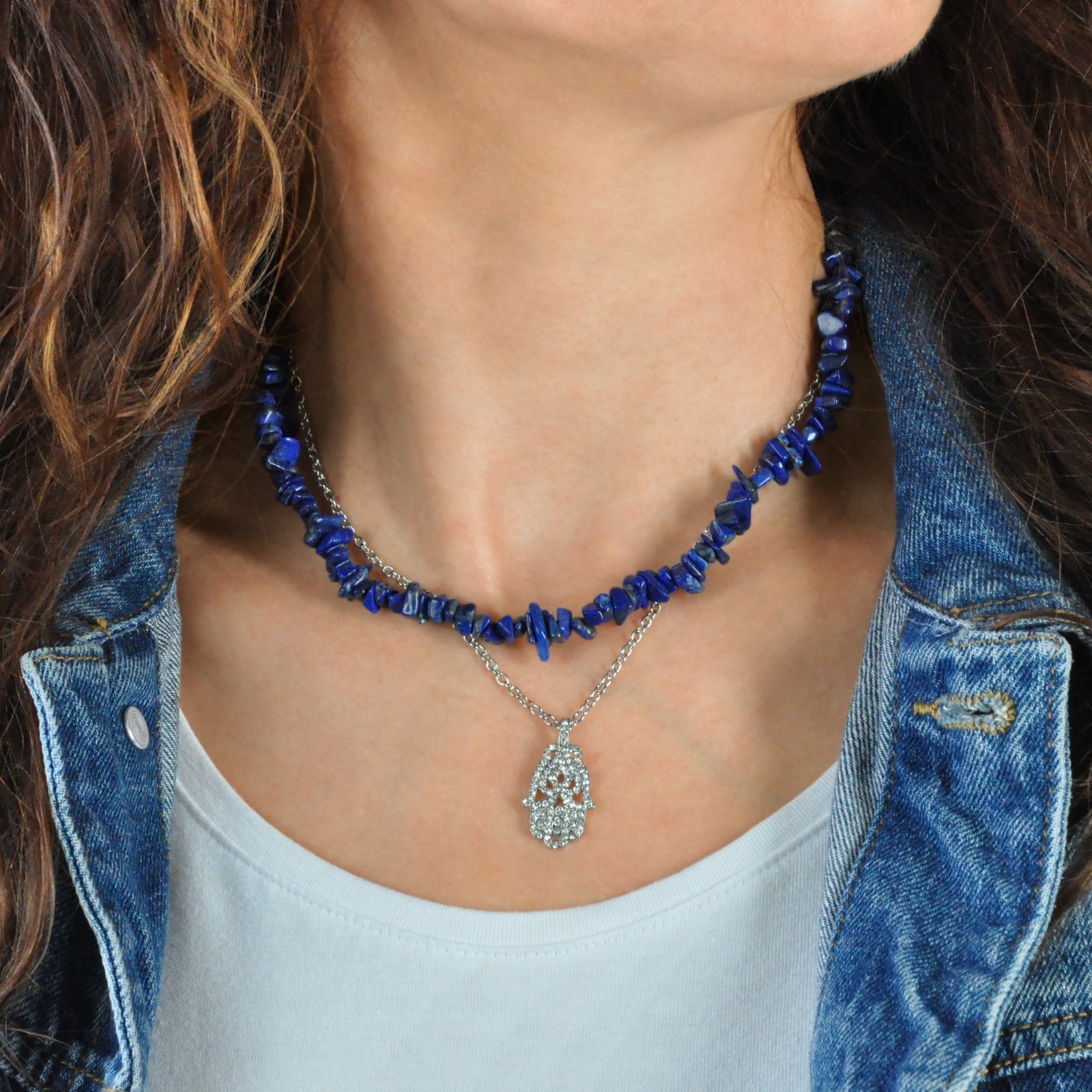 Steuer Kette mit Anhänger »Set Lapislazuli-Splitterkette und Kette mit Anhänger«