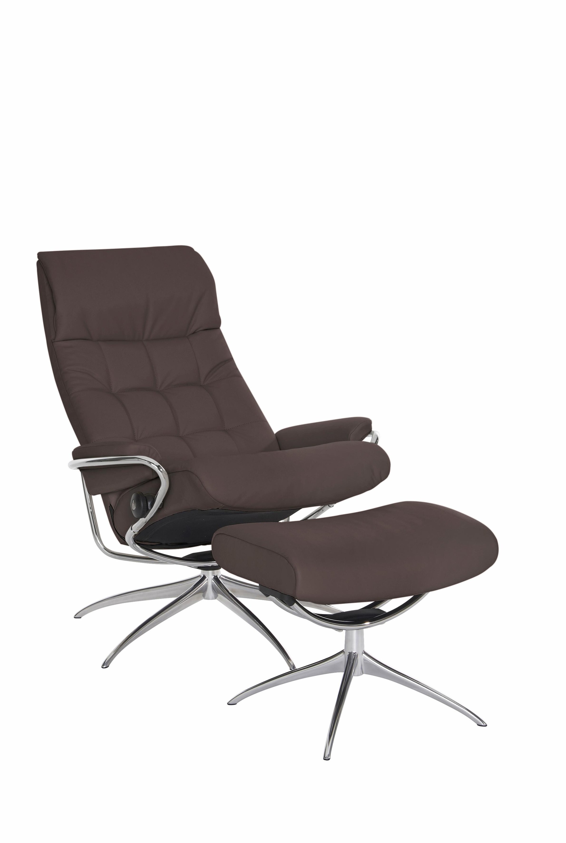 Stressless® Relaxsessel »London«, (Set, Relaxsessel mit Hocker), mit Hocker, High Back, mit Star Base, Gestell Chrom