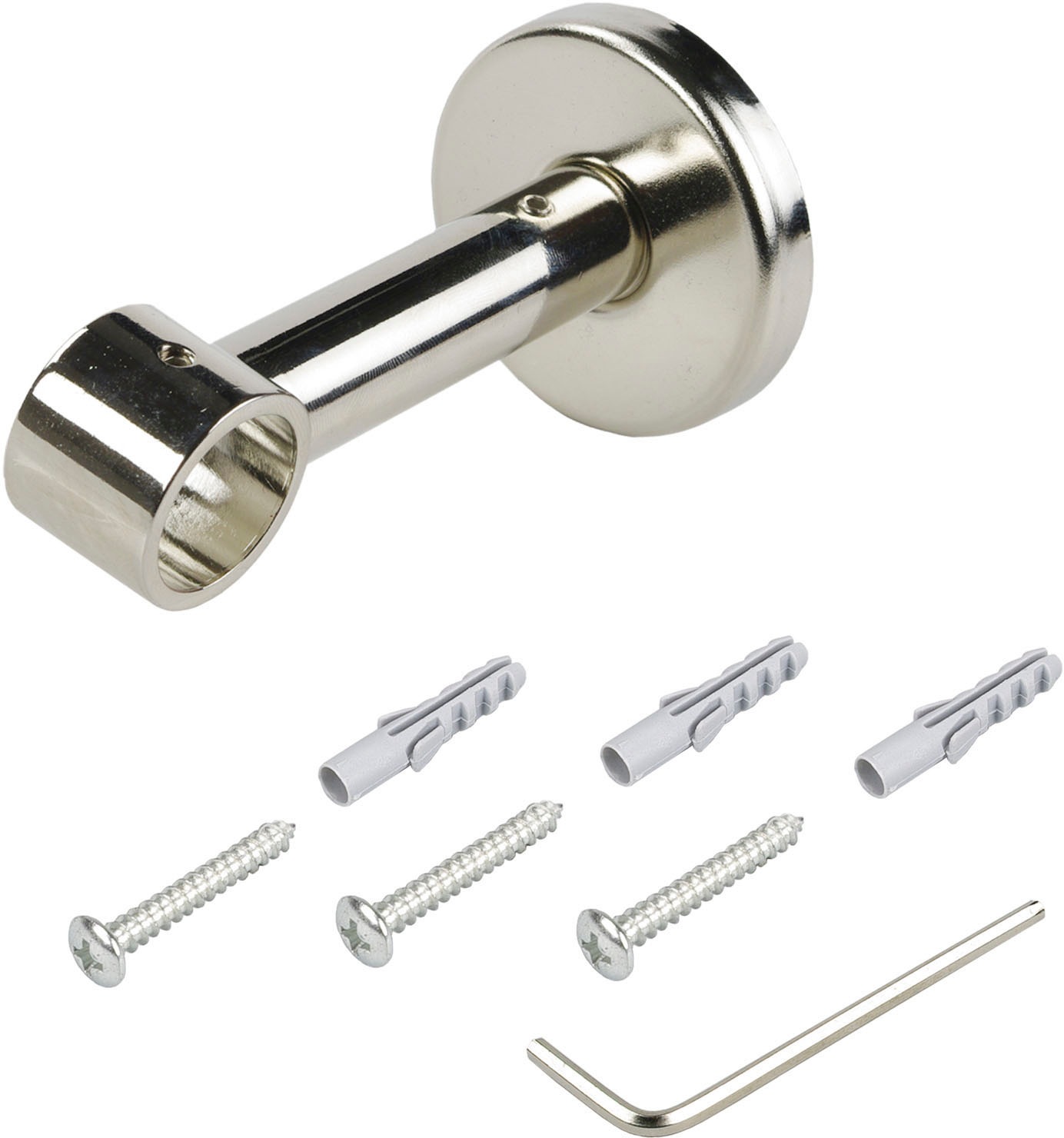 Liedeco Wandträger »Träger, Wandträger 1-läufig für 20 mm Stangen "Celebration"«, (1 St.)