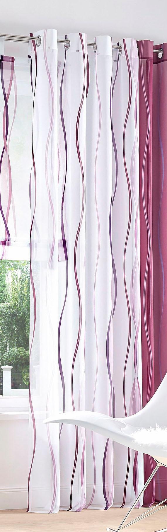 (2 Voile, 2-er BAUR Wellen »Dimona«, transparent, Gardine Polyester, St.), my home Set, |