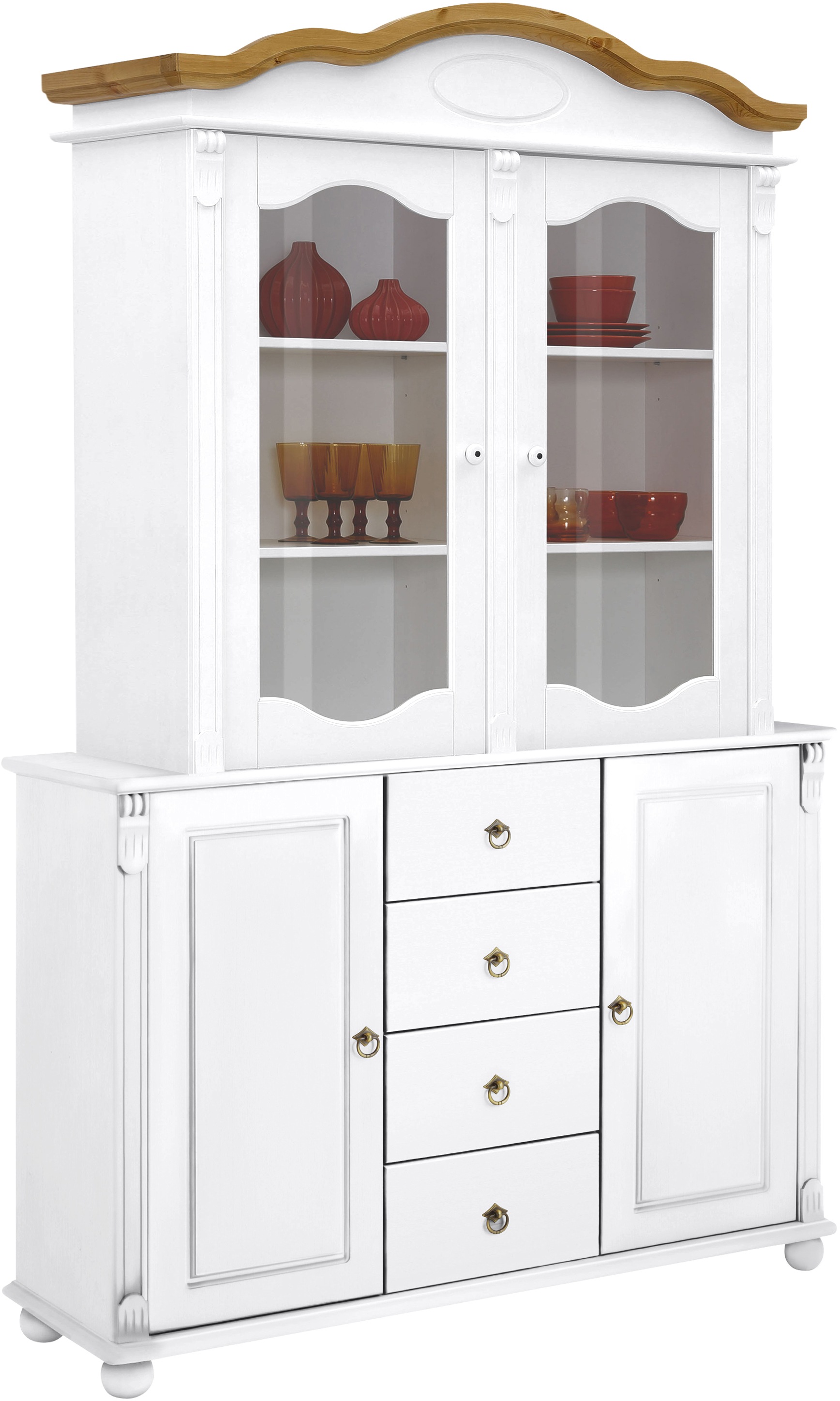 Home affaire "Tessin" Vitrinen-Aufsatz, Breite 115 cm, aus massiver Kiefer, günstig online kaufen