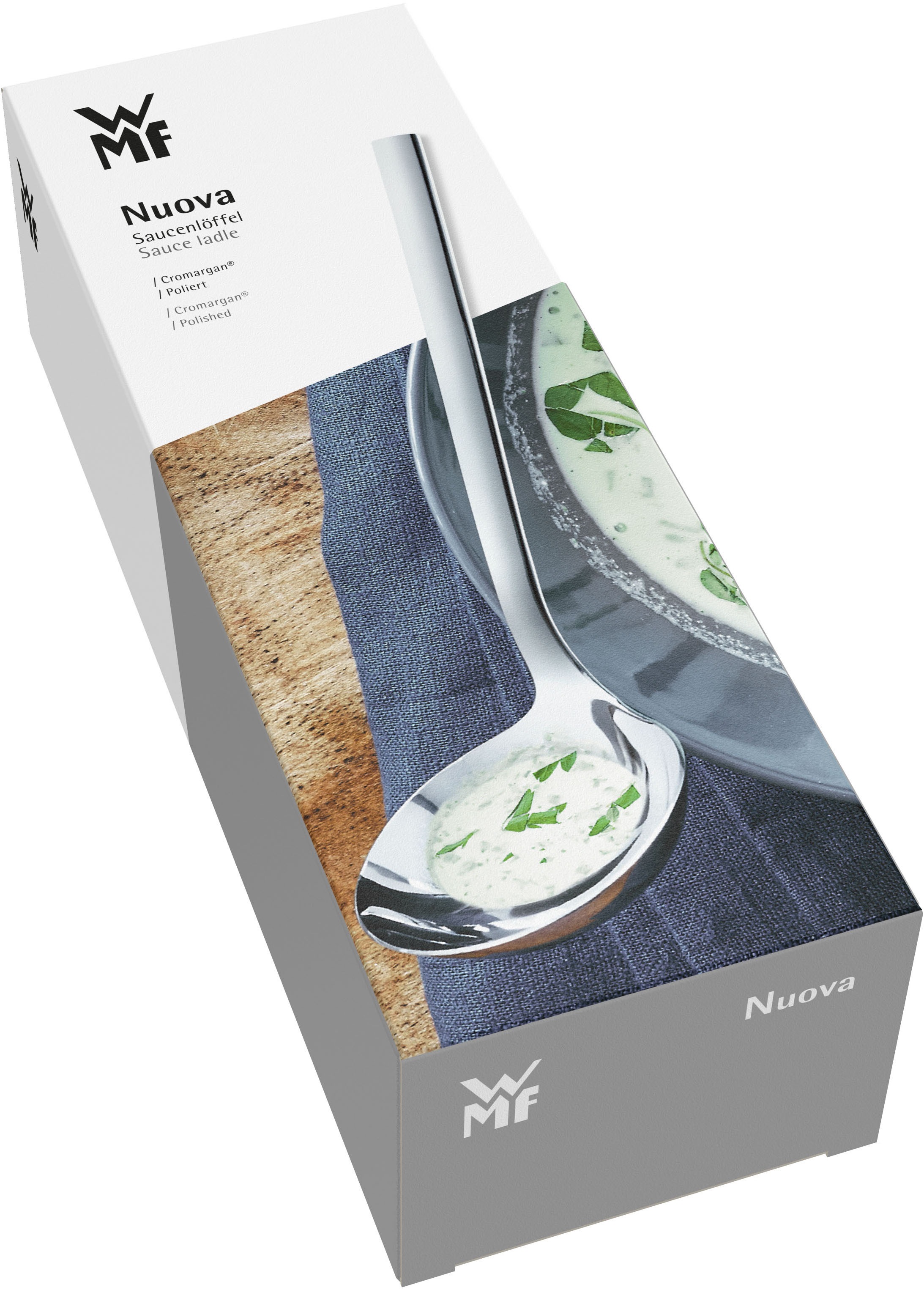WMF Soßenlöffel »Nuova«, (1 tlg.), Schöpflöffel, Cromargan Edelstahl rostfrei 18/10, Geschenkverpackung