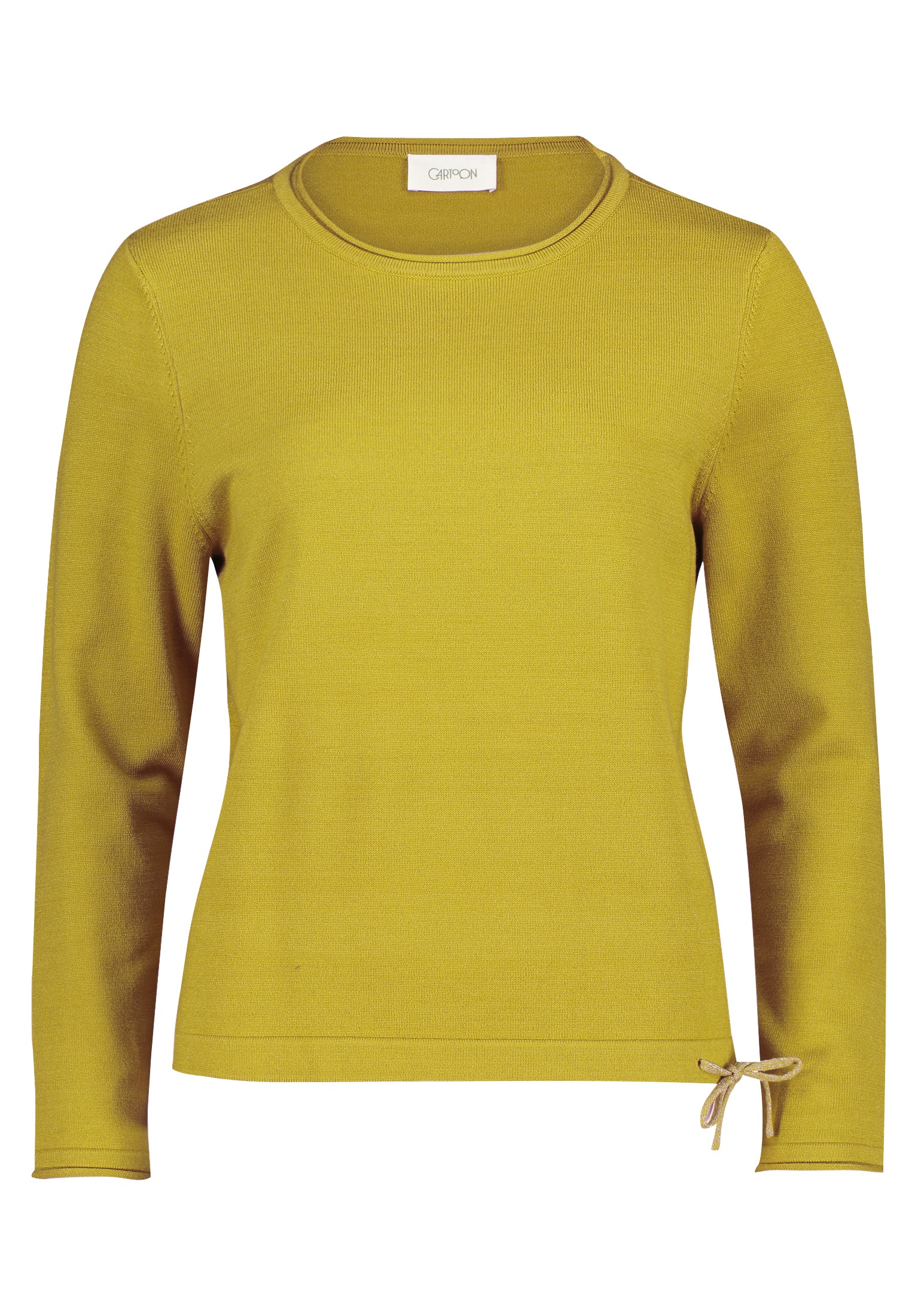 Cartoon Strickpullover "Damen mit Rundhalsausschnitt", 1 Stk. Bindeband günstig online kaufen