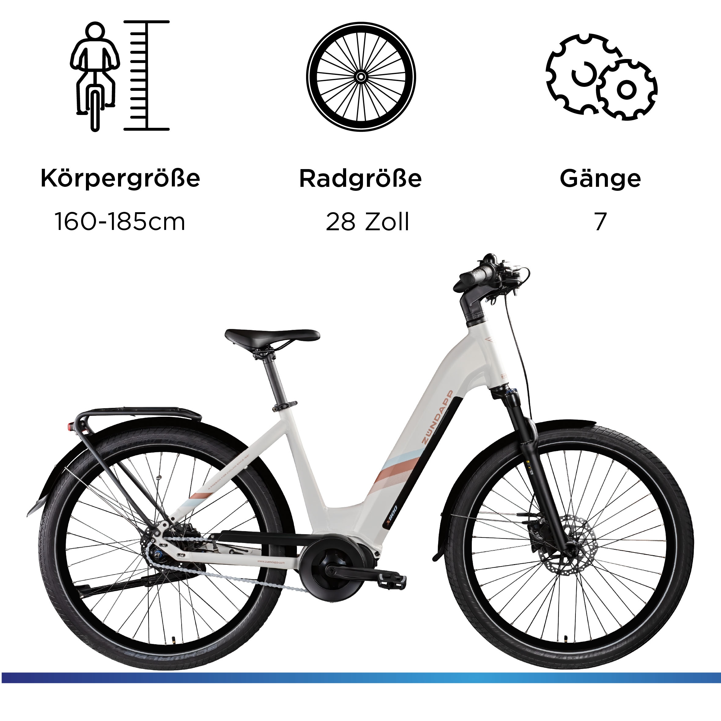 Zündapp E-Bike »X800«, 7 Gang, Mittelmotor 250 W