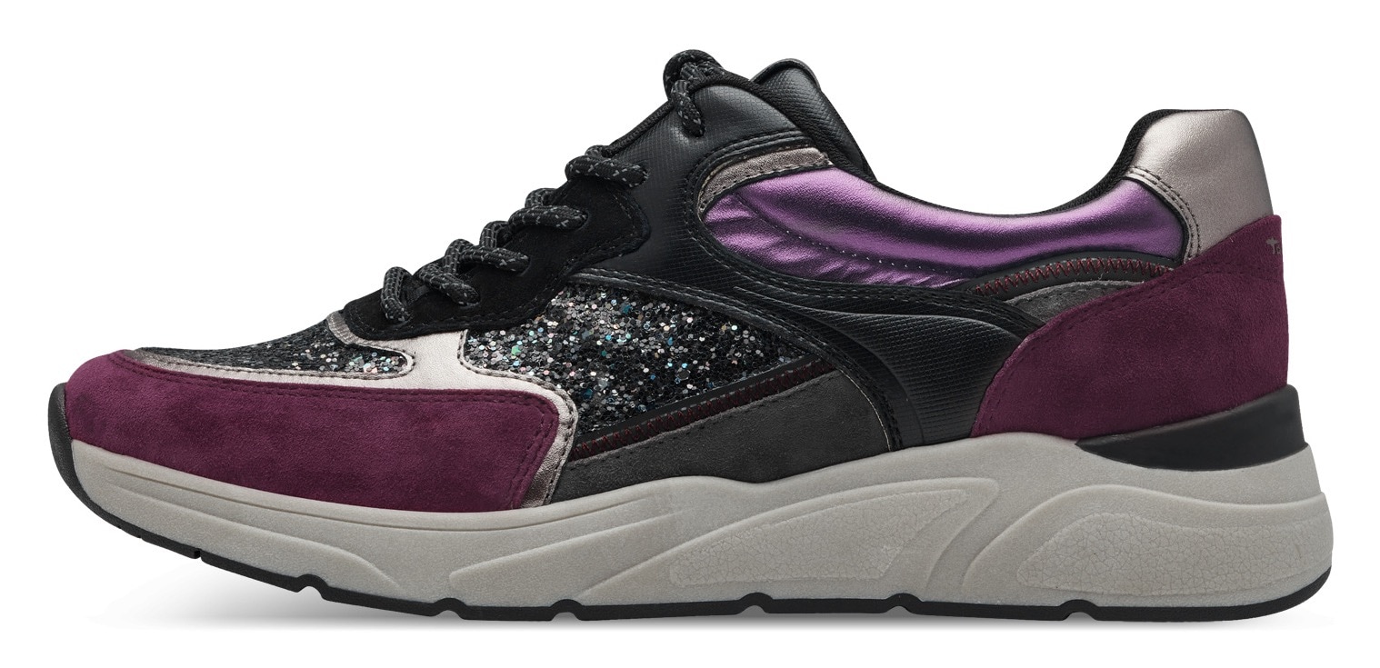 Tamaris Keilsneaker, Schnürschuh, Halbschuh, Freizeitschuh, farbenfrohe Kontrastbesätze