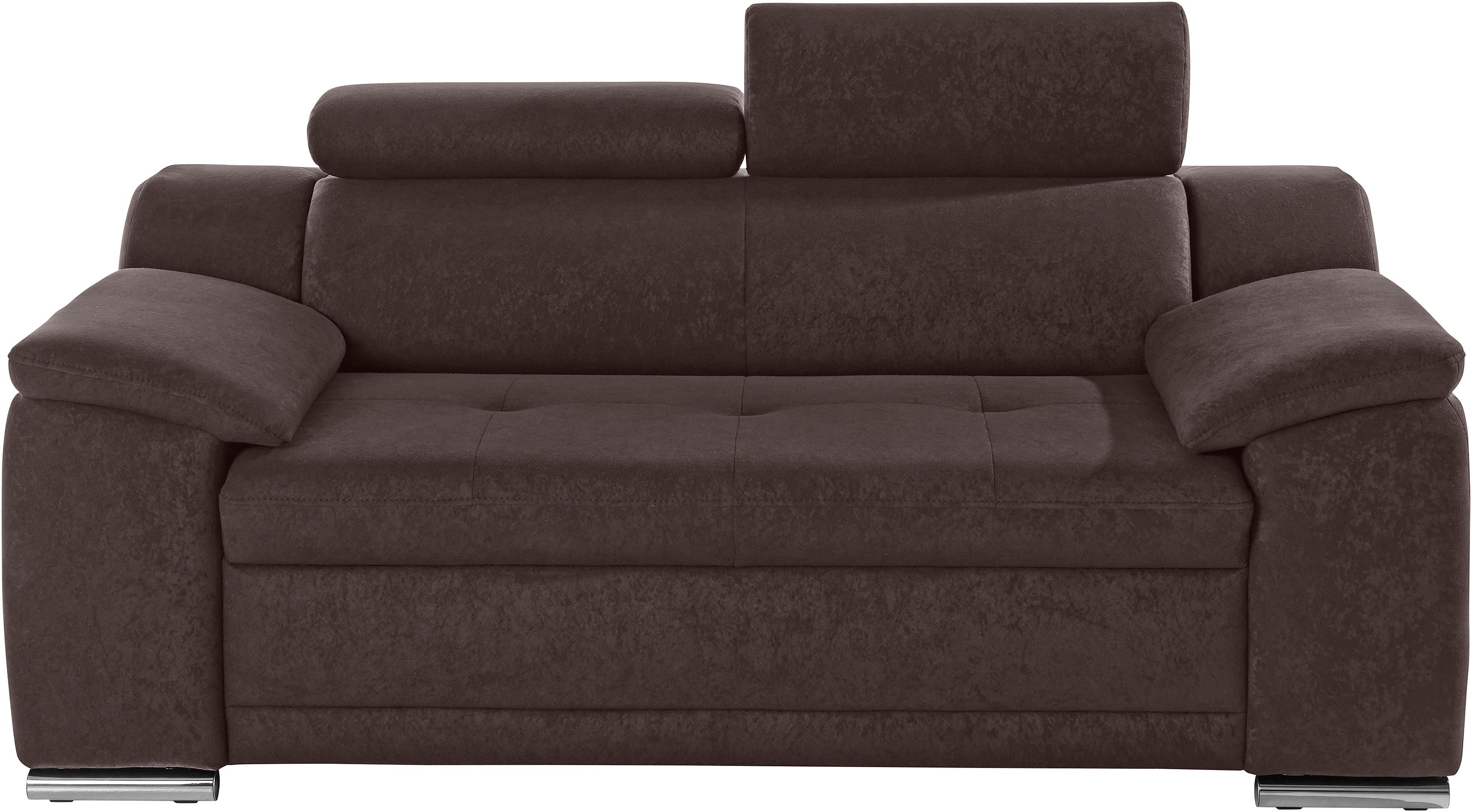 sit&more 2-Sitzer "Andiamo, B: 180 cm, Kopfteilverstellung, komfortable Sitzhöhe 43 cm" Frei im Raum stellbar, hochwertige Verarbeitung, stilvolles Design