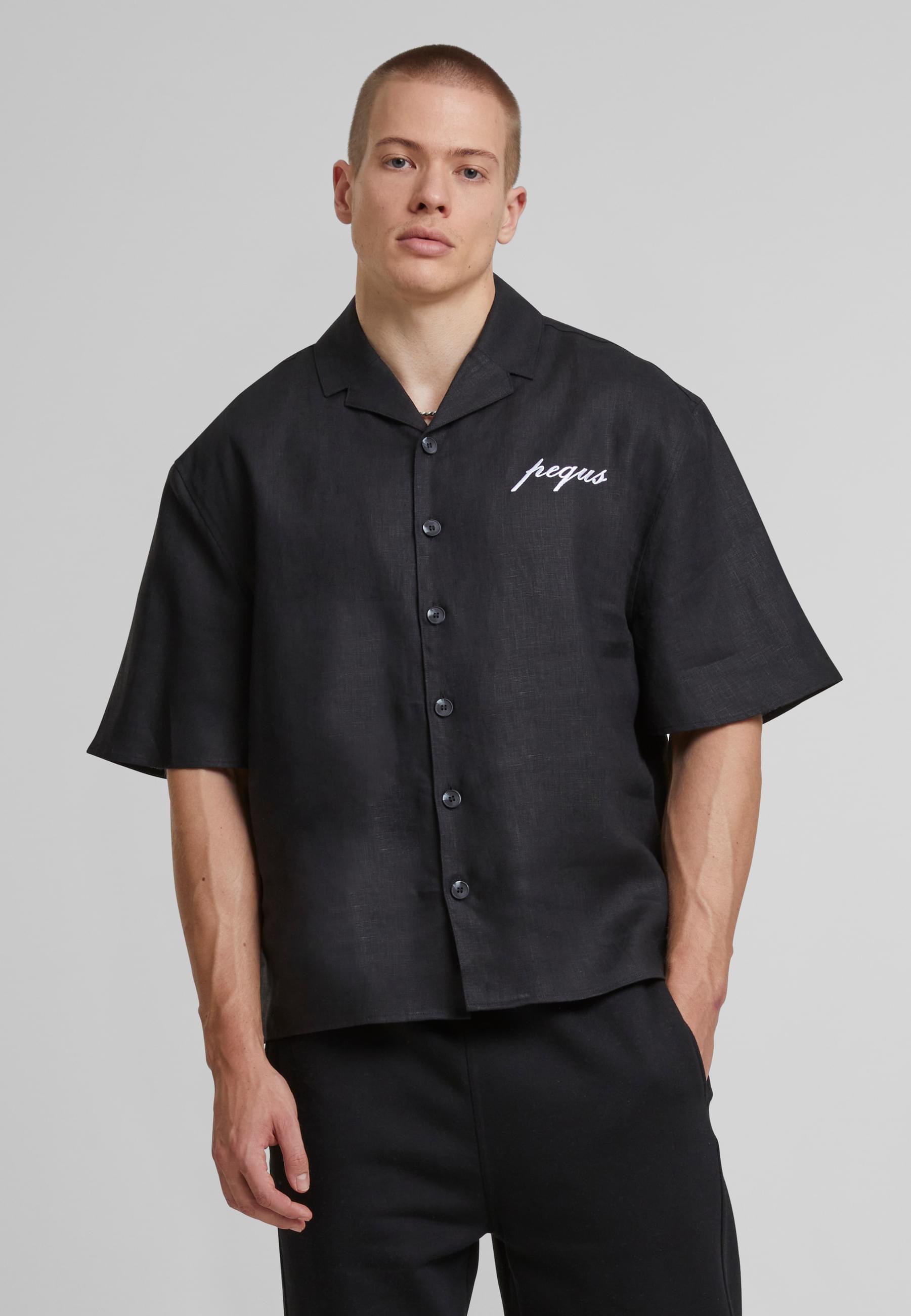 Thumbnail - PEQUS Langarmhemd "PEQUS PEQUS Chest Logo Linen Shirt", (1 tlg.)