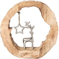 Creativ deco Weihnachtsfigur »Holzstamm mit Hirsch und Stern«, Höhe ca. 28 cm