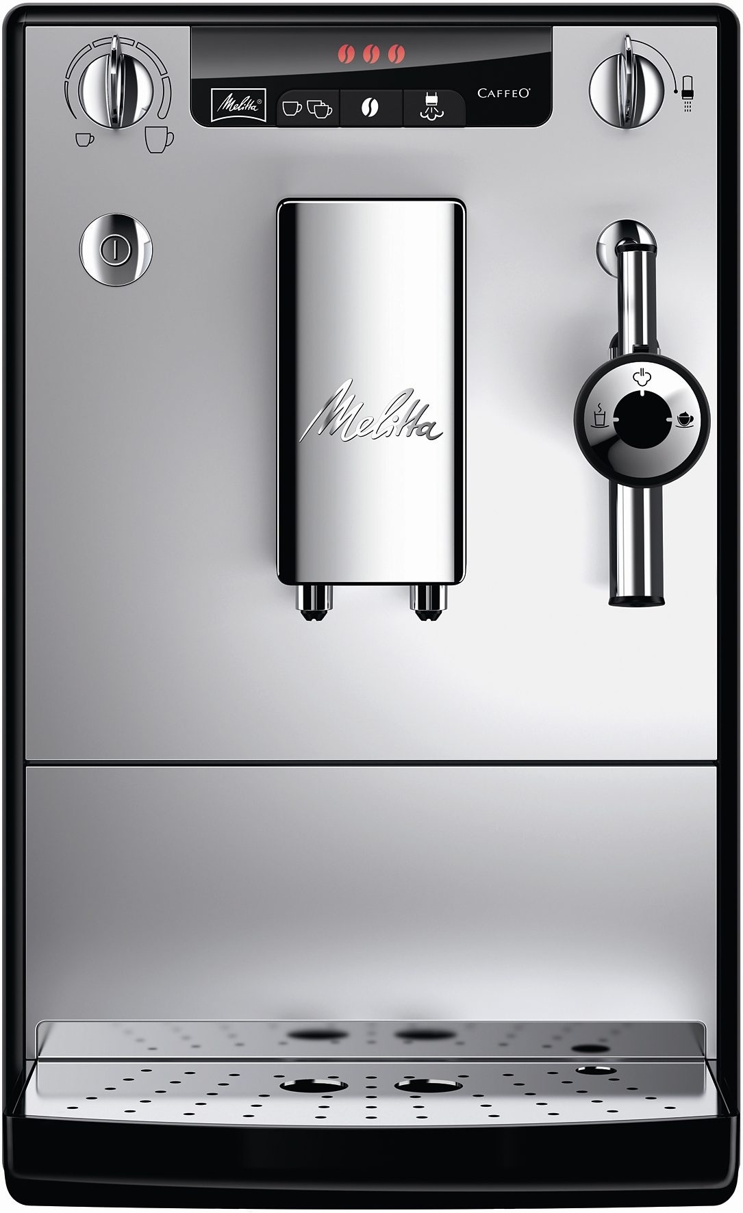 Melitta Kaffeevollautomat »Solo® & Perfect Milk E957-203, silber/schwarz«, Café crème&Espresso per One Touch, Milchsch&heiße Milch per Drehregler