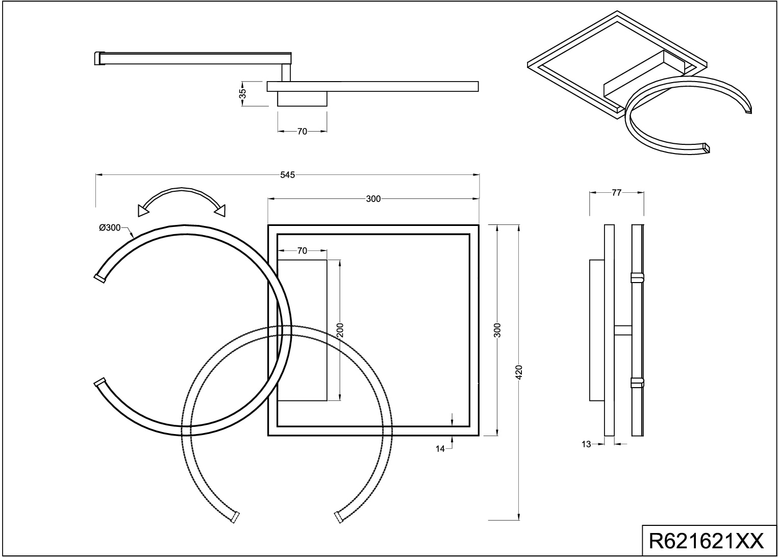 TRIO Leuchten flammig-flammig, BAUR Deckenleuchte kaufen | LED zur Wandschalter dimmbar, über Wand-und 1 Deckenmontage »PIVOT«, geeignet