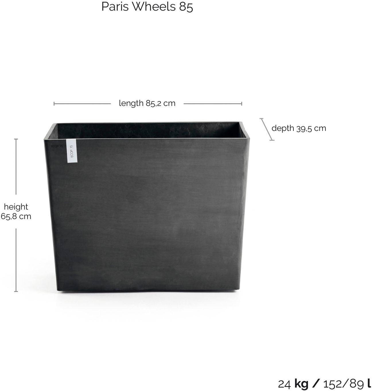 ECOPOTS Blumentopf »Paris« BxTxH: 85x40x65 cm