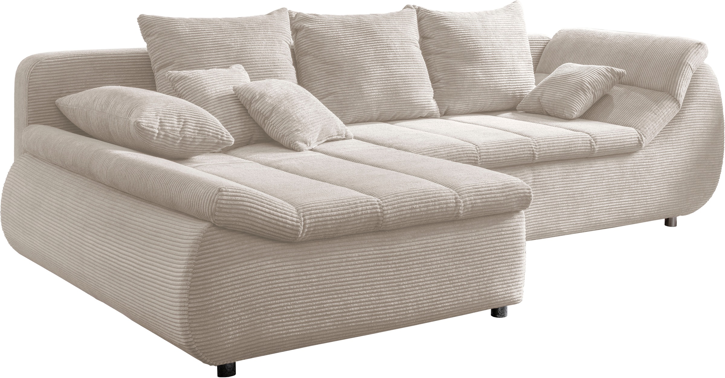 INOSIGN Ecksofa »Imola elegant und bequem, aktuelle Steppung im Sitz, L-Form«, wahlweise mit Bettfunktion