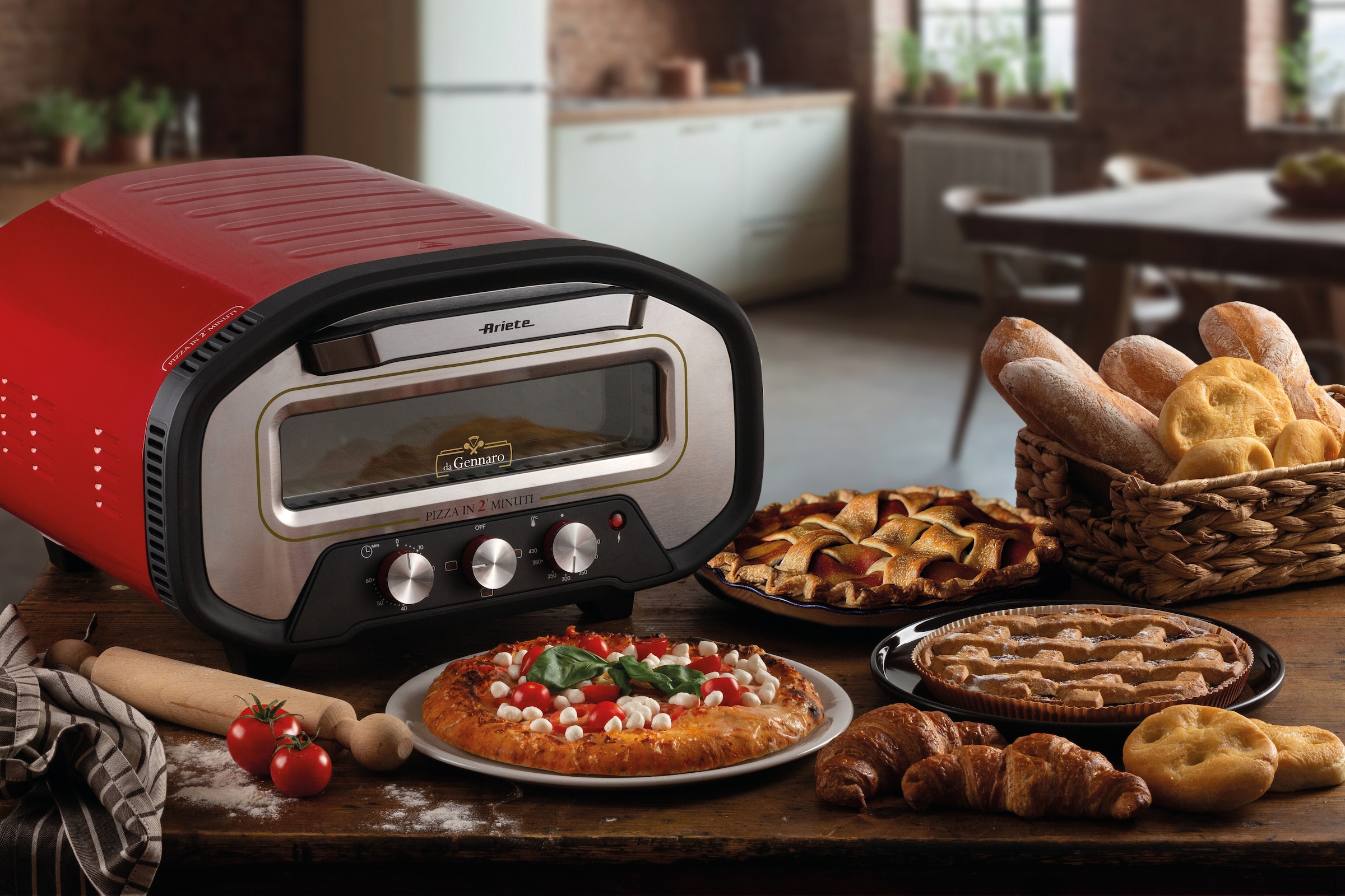Ariete Pizzaofen »3901« bis 430°C, herausnehmbarer Pizzastein, inkl. Zubehör