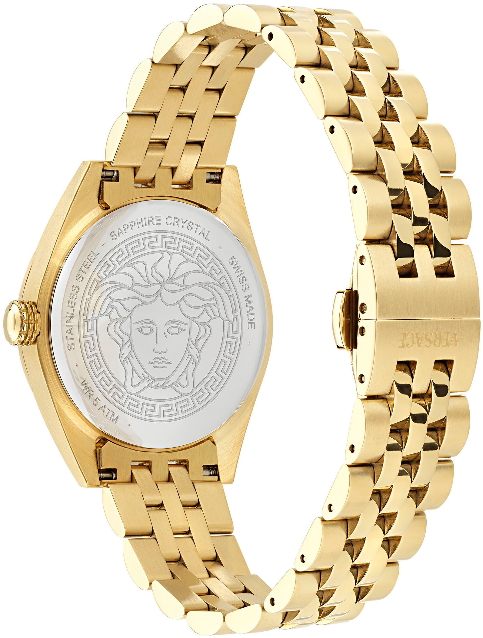 Versace Quarzuhr »V-CODE«, Armbanduhr, Damenuhr, Saphirglas, Swiss Made, Leuchtindizes, analog