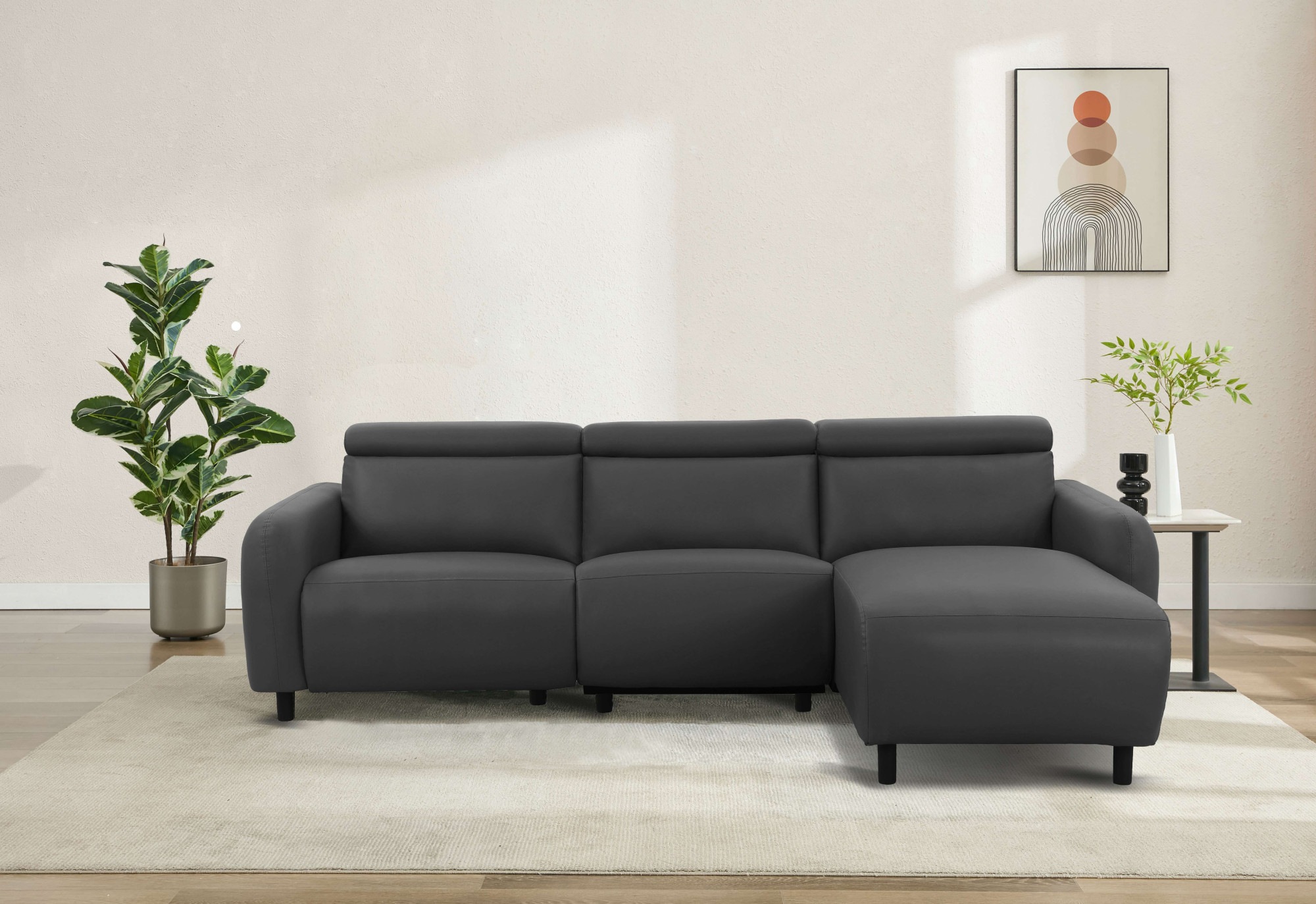 Home affaire Ecksofa "SKAANE Lederoptik, L-Form, 274 cm, manuelle/elektrisc günstig online kaufen