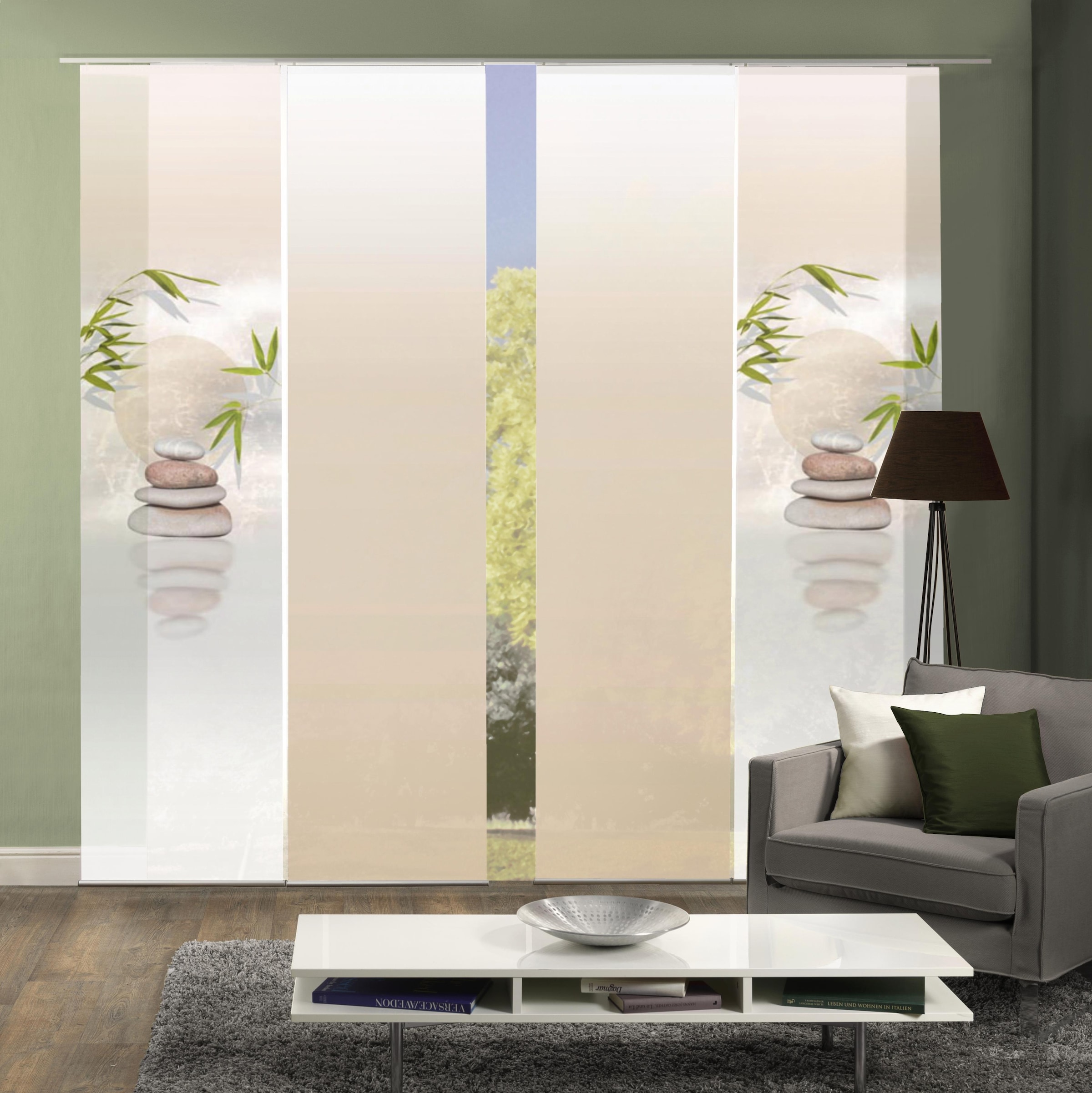 HOME WOHNIDEEN Schiebegardine "BUDA" Klettband 4 Stk. tlg. HxB: 245x60, ink günstig online kaufen