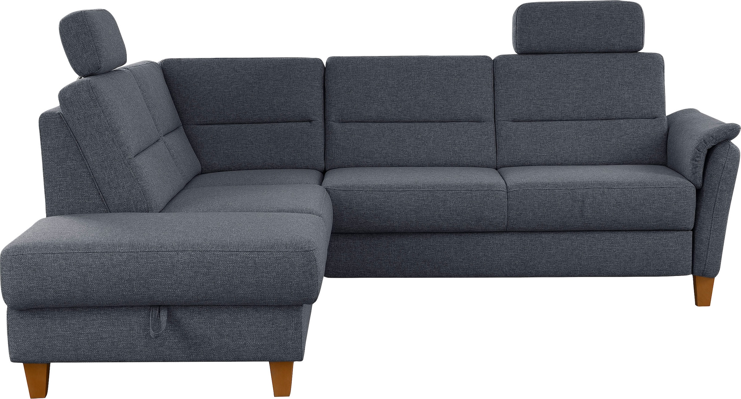Home affaire Ecksofa "Palmera, L-Form, B: 236 cm, Bettfunktion & Bettkasten wählbar" Federkern-Polsterung, Sitzhöhe 48 cm, handgefertigt, stilvolles Design