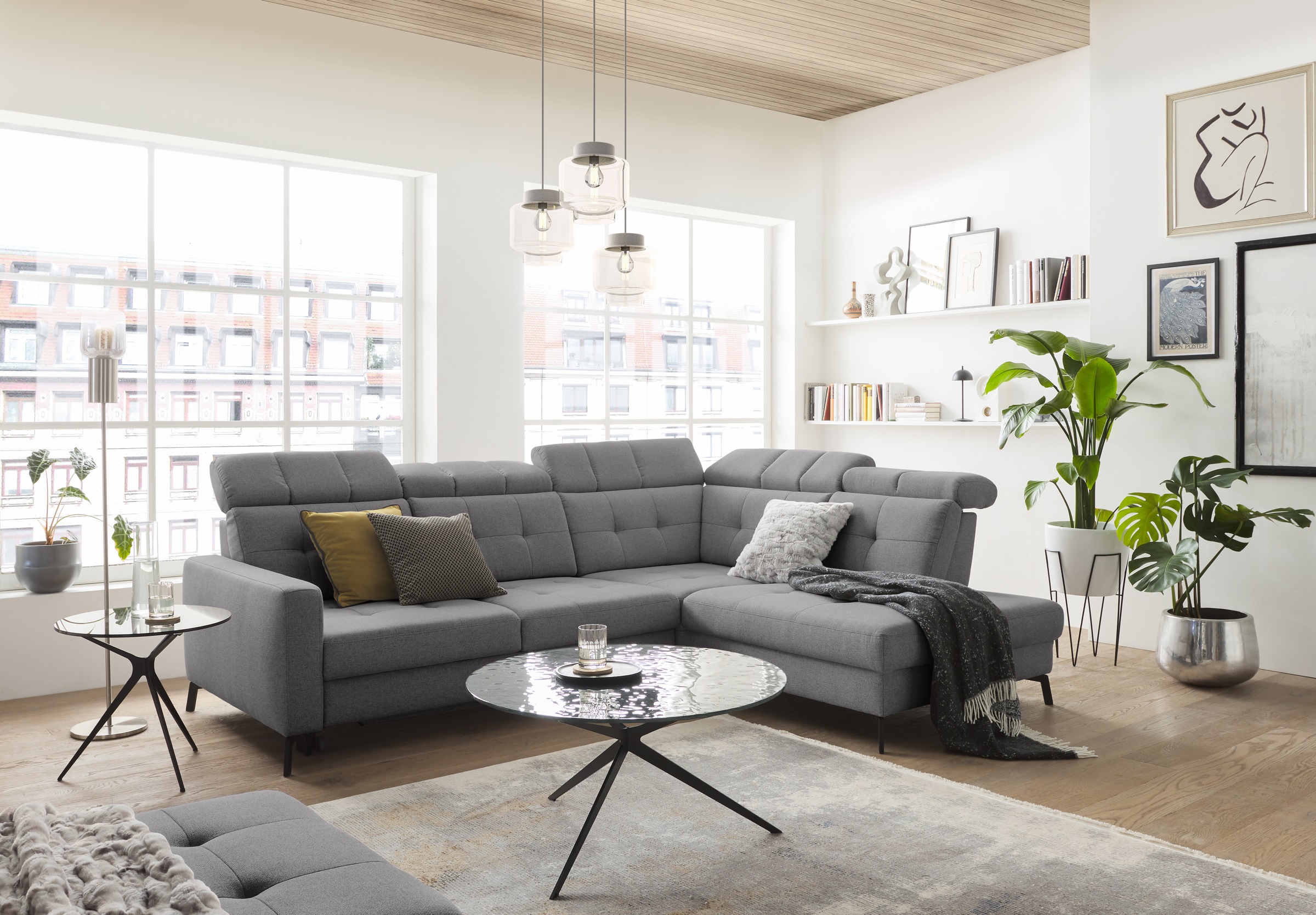 Musterring Ecksofa "MR 4615", mit Kopf- und Rückenverstellung, Metallfuß sc günstig online kaufen