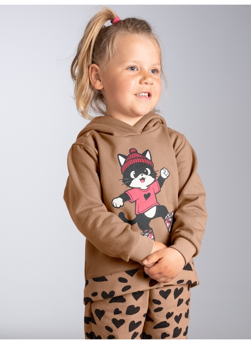 Trigema Kapuzensweatshirt »TRIGEMA Hoodie mit Katzenmotiv und Herz Akzenten«
