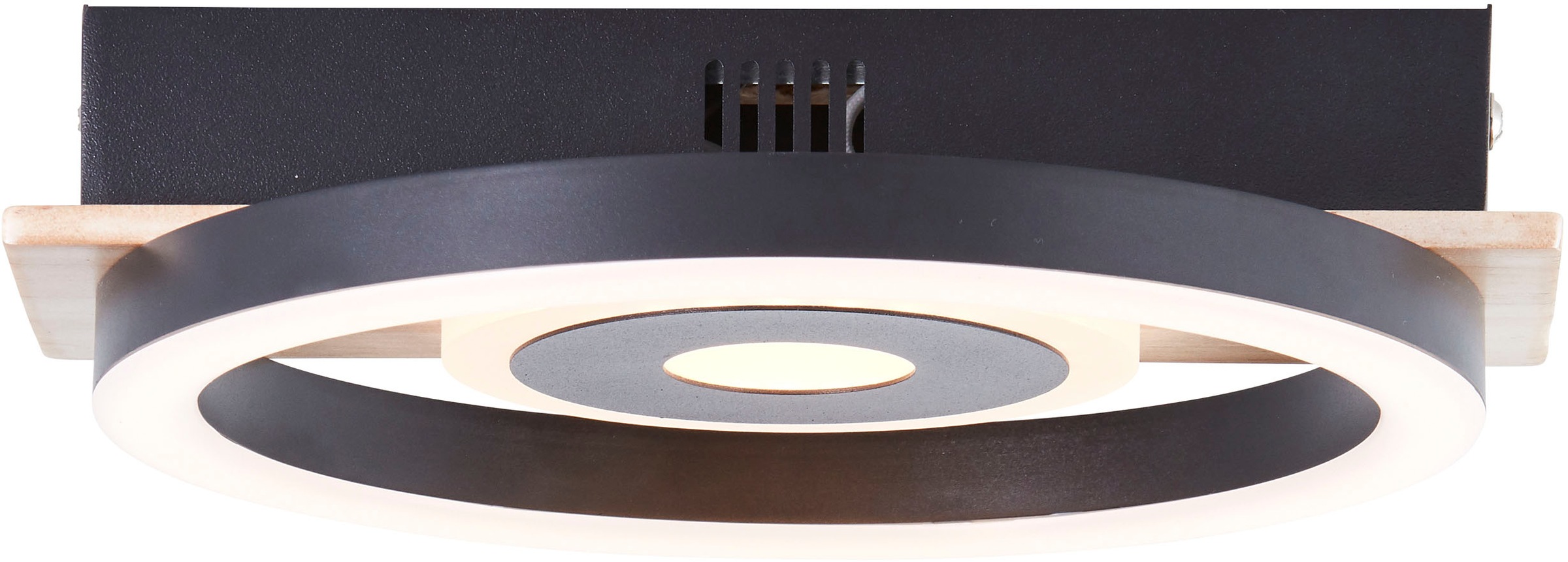 BreLight LED Deckenleuchte »Maureen«, mit Holzakzent, 22 x 20 cm, 1100 lm, 3000 K warmweiß, Holz/Metall