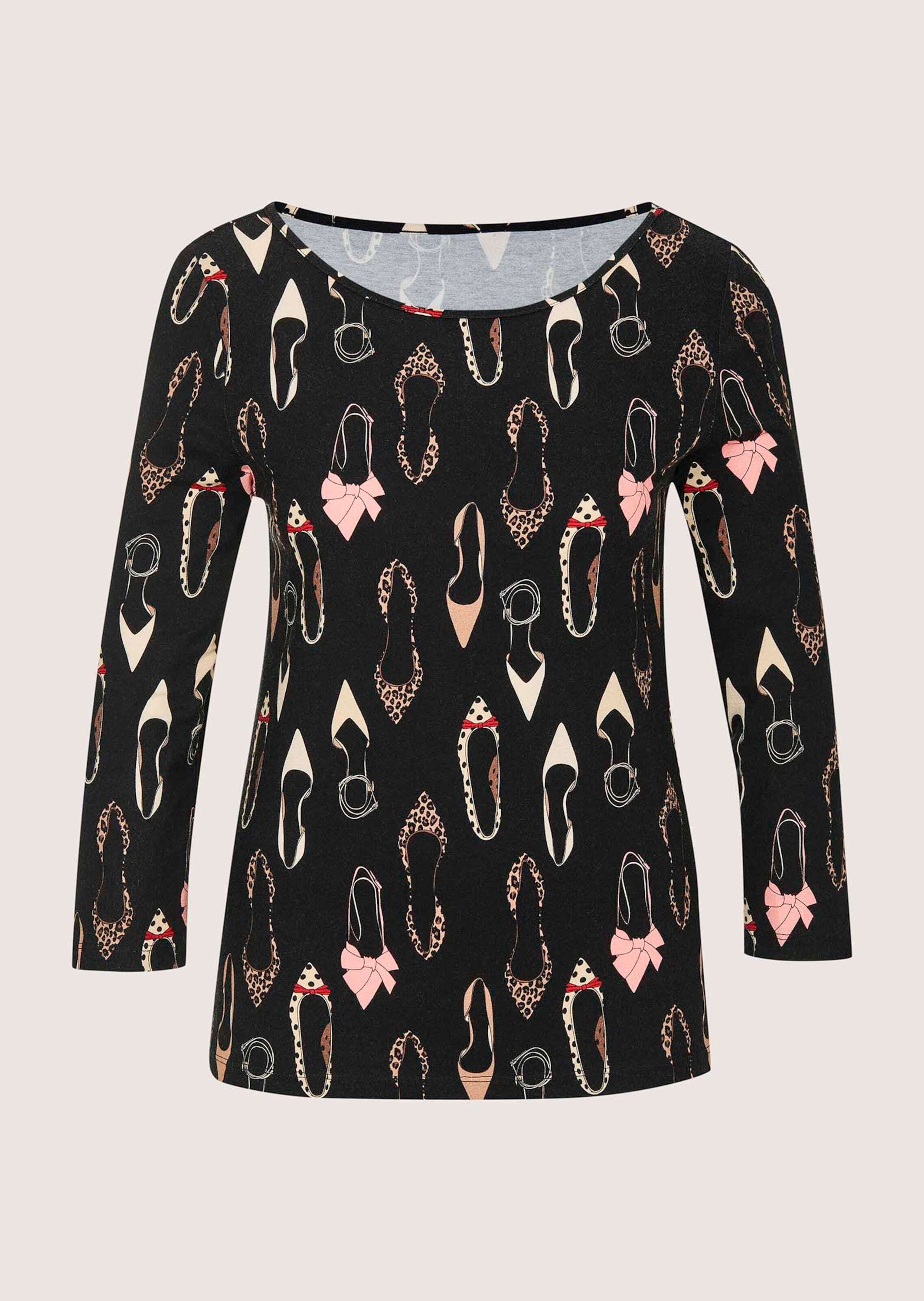 MADELEINE Langarmshirt "Shirt Rundhals-Shirt mit All-Over-Print" Schuhprint
