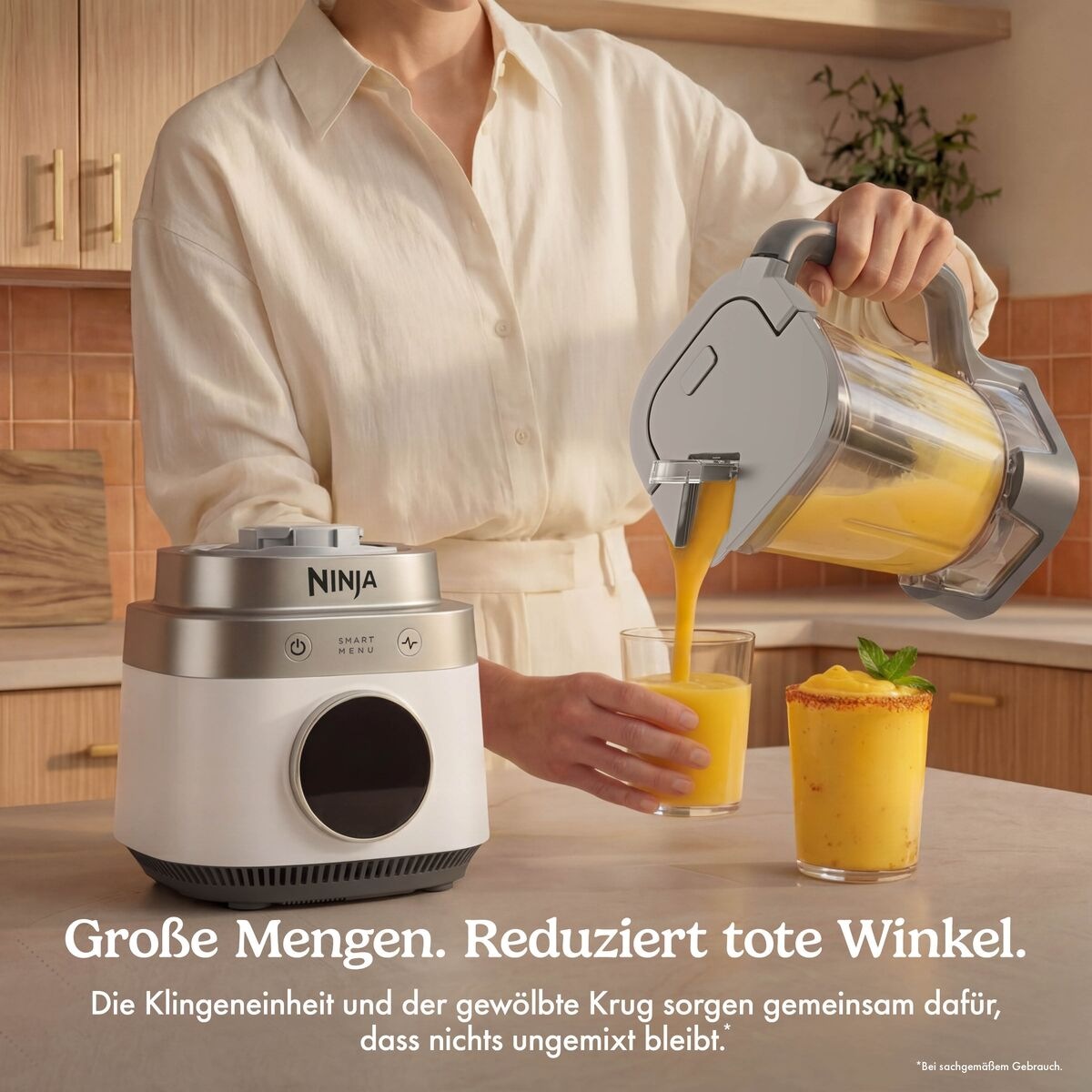 NINJA Standmixer »LB401EUWH1 Ninja CrushBOSS 3-in-1-Küchensystem« 1200 W mit Food Processor und Becher – Weiß & Champagne