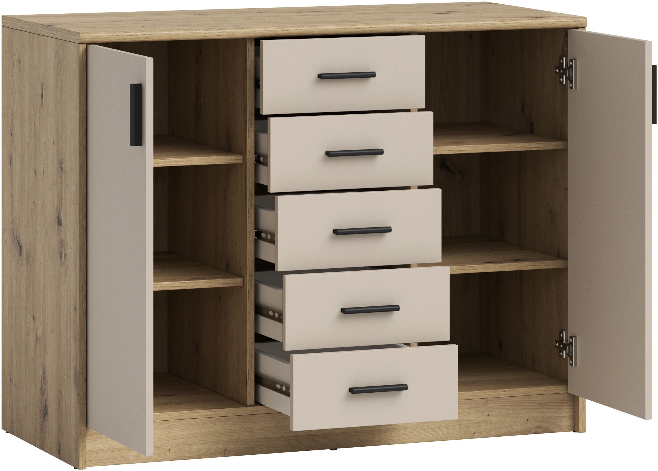 HBZ Sideboard »Nelly Kommode, BxHxT 109x86x50cm«, (1 St.), Breite 109cm, Einlegeböden verstellbar, foliert
