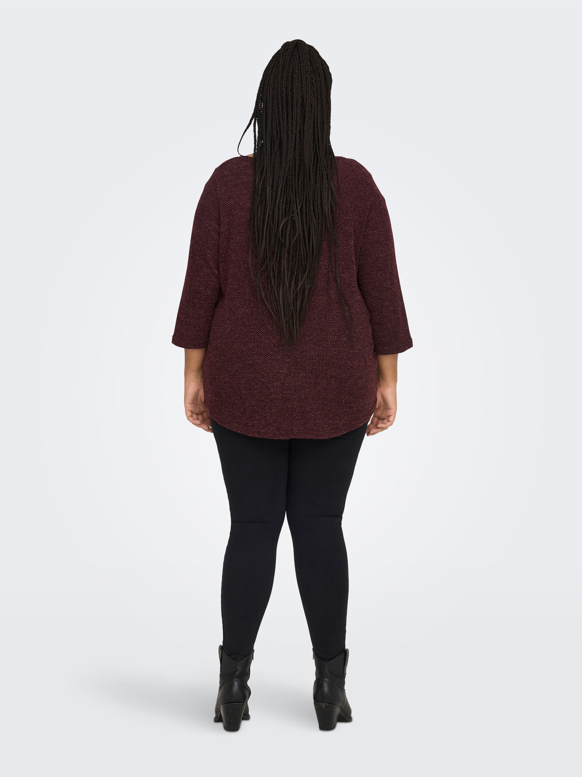 ONLY CARMAKOMA 3/4-Arm-Shirt »CARMARTHA 3/4 TOP« Kunstfaser, loose fit