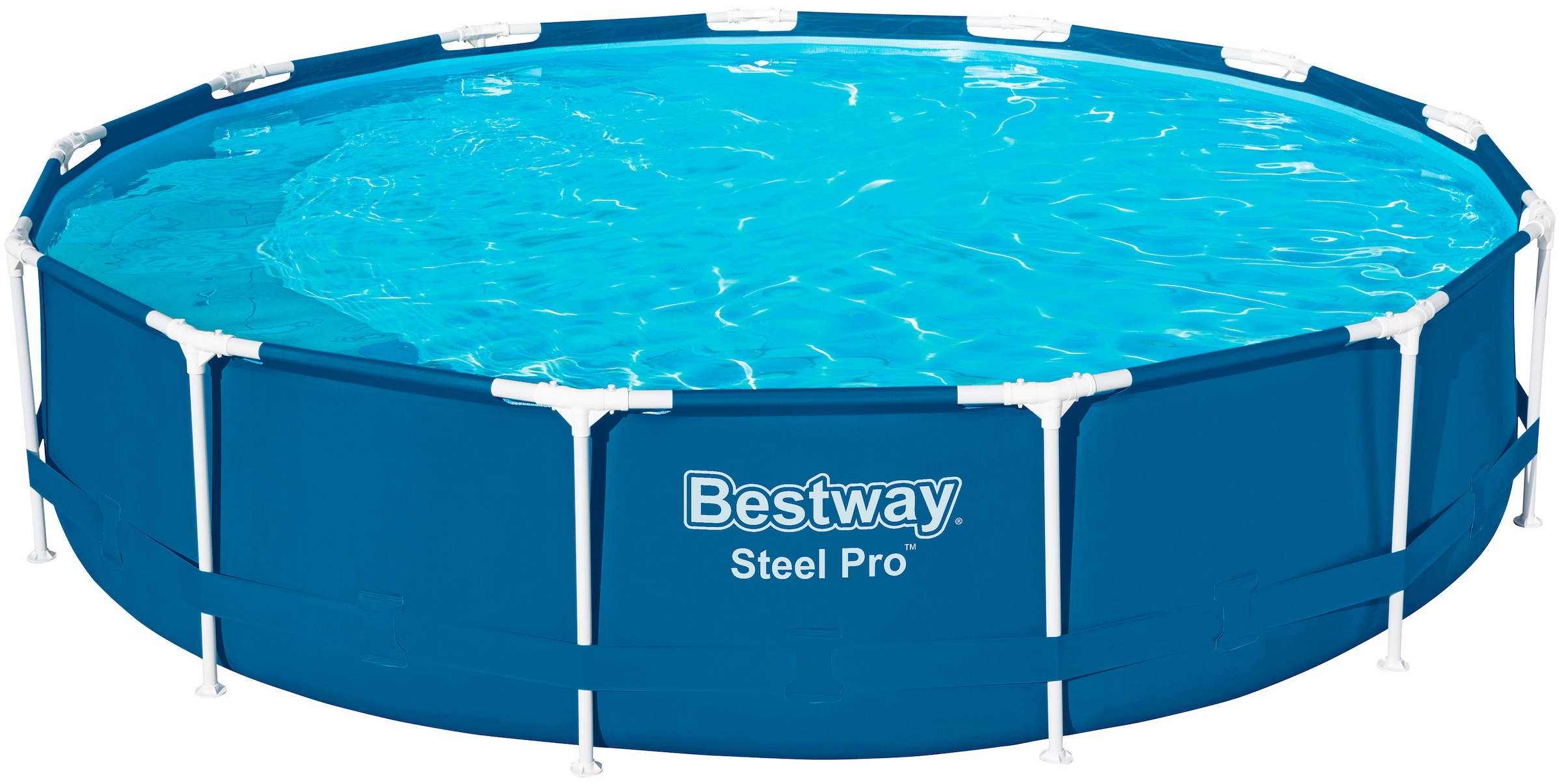 Bestway Framepool »Steel Pro™«, (Set), Frame Pool mit Filterpumpe Ø 396x84 cm, dunkelblau