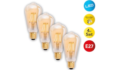 LED-Leuchtmittel, E27, 4 St., Warmweiß, 4er-Set LED Leuchtmittel E27/4W,2000K; 320lm;...
