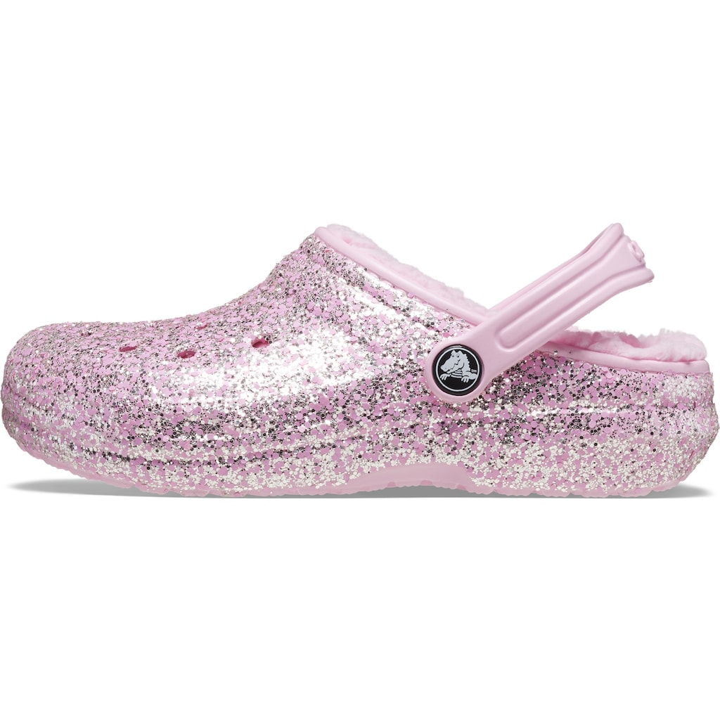 Crocs Hausschuh »Classic Lined Glitter Clog K«, mit Fersenriemchen