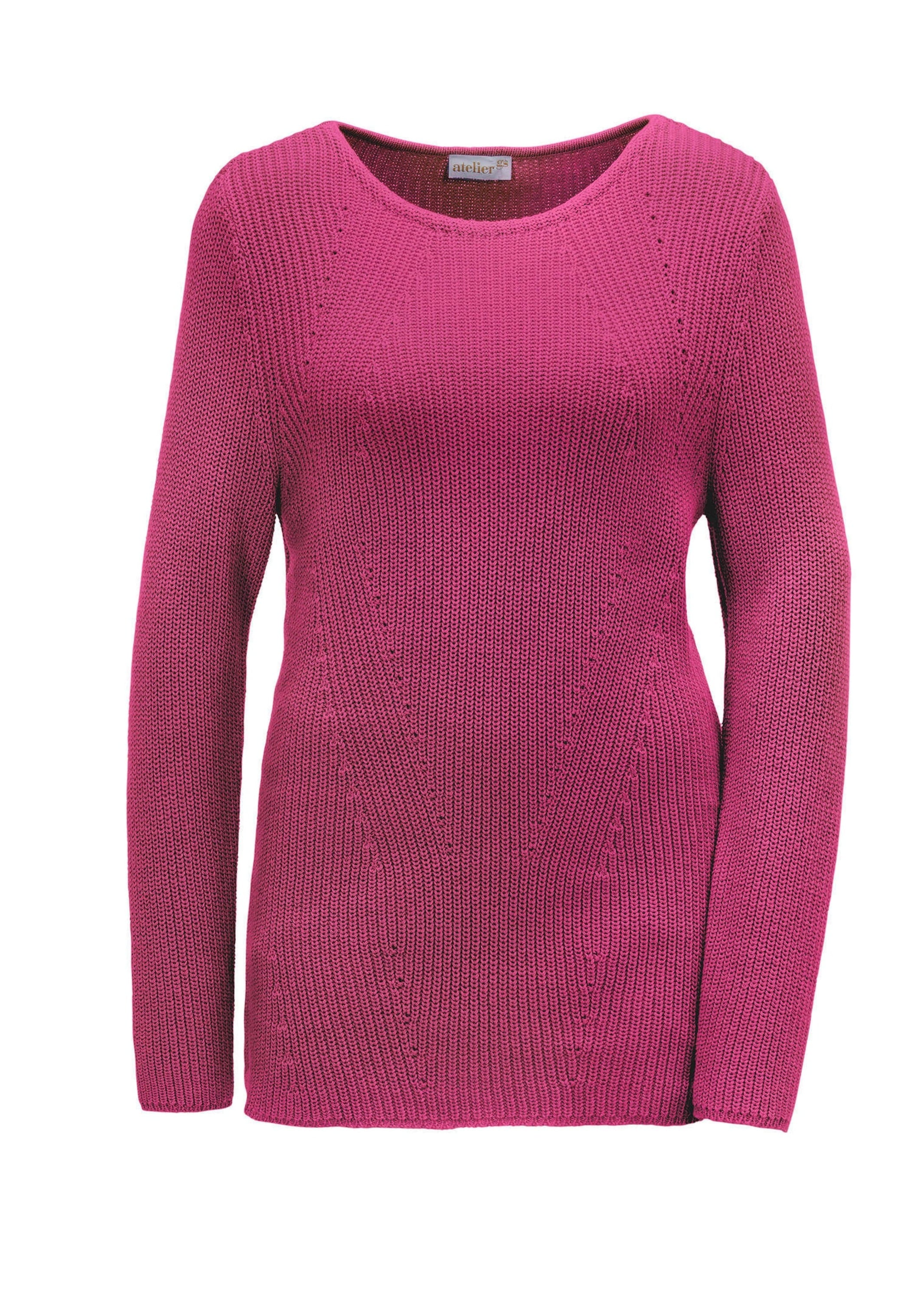 GOLDNER Strickpullover "Baumwollpullover mit Patentgrobstrick" Ohne