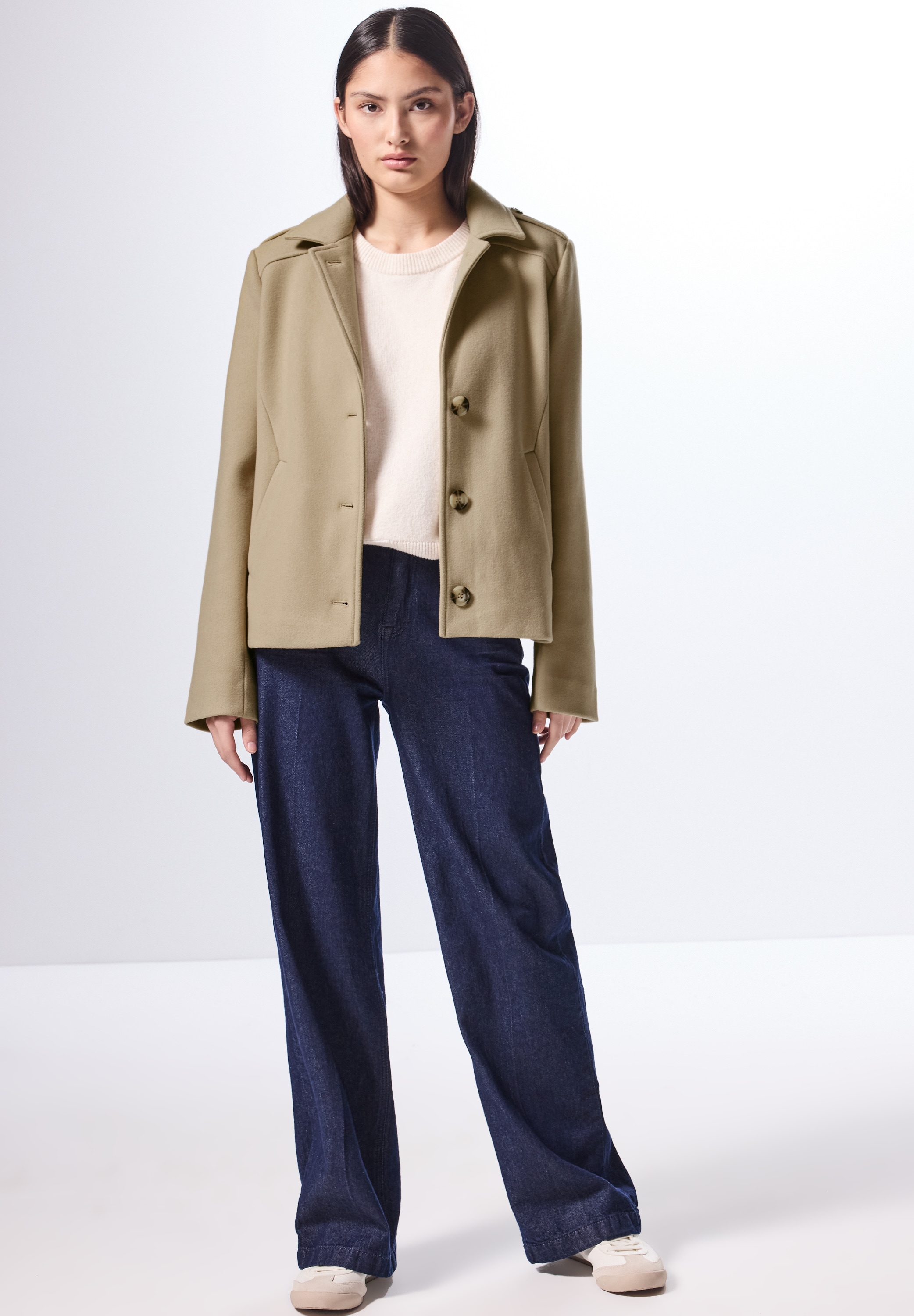 STREET ONE STUDIO Kurzjacke, ohne Kapuze, mit Reverskragen