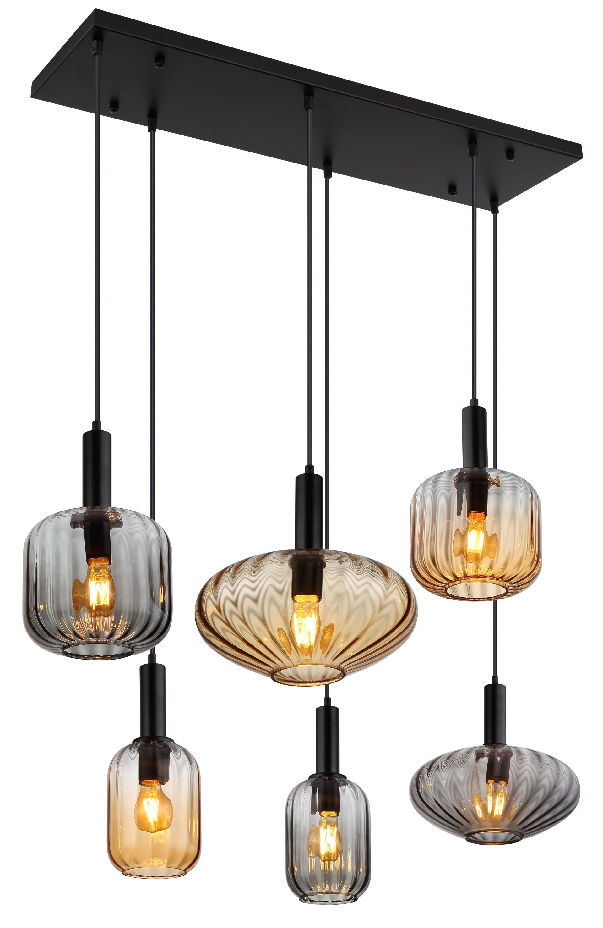 GLOBO LIGHTING Hängeleuchte »VALLETTA«, Leuchtmittel E27 | ohne Leuchtmittel, unterschiedliche Glasformen