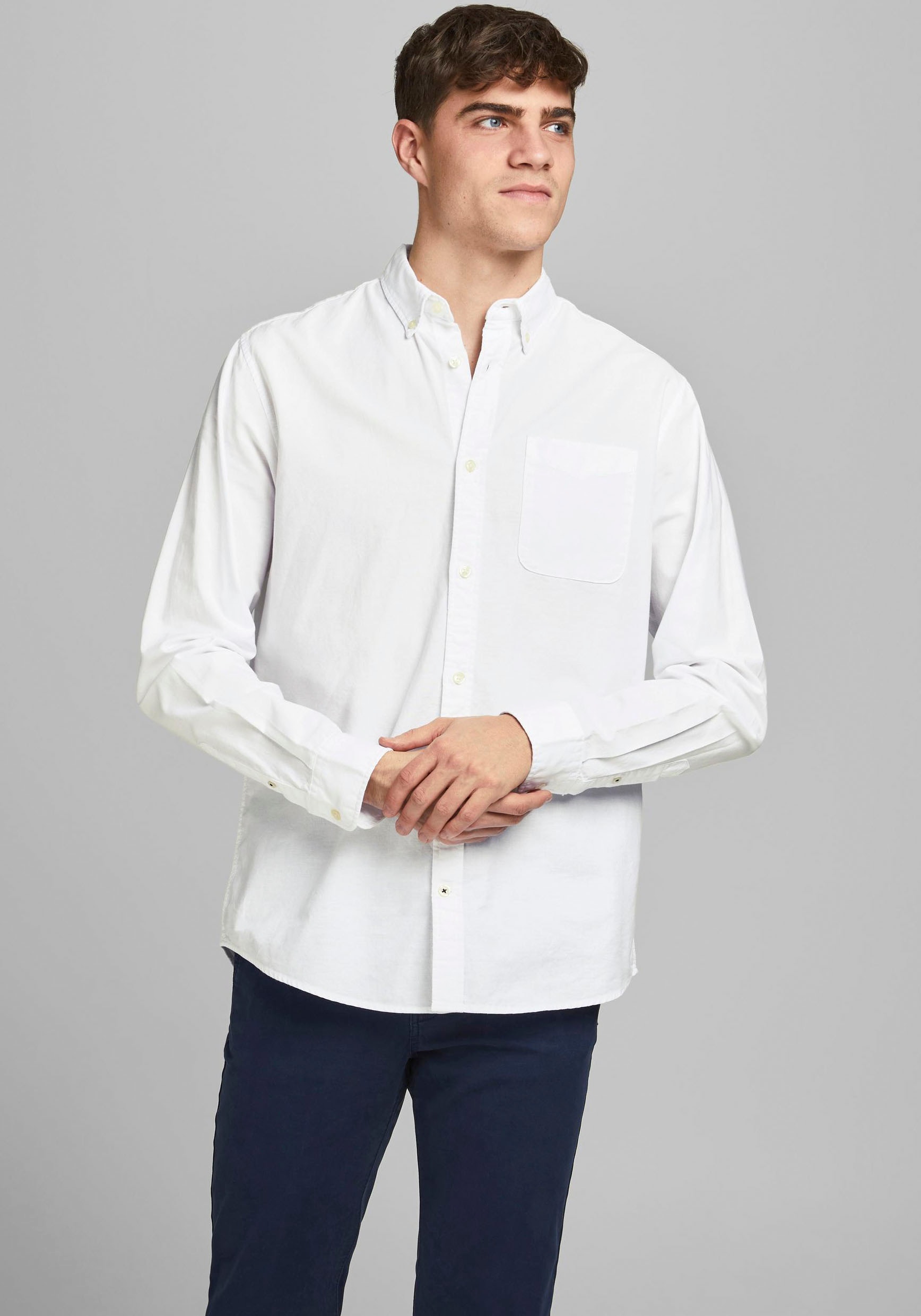Jack & Jones Langarmhemd "JJEOXFORD SHIRT LS NOOS"