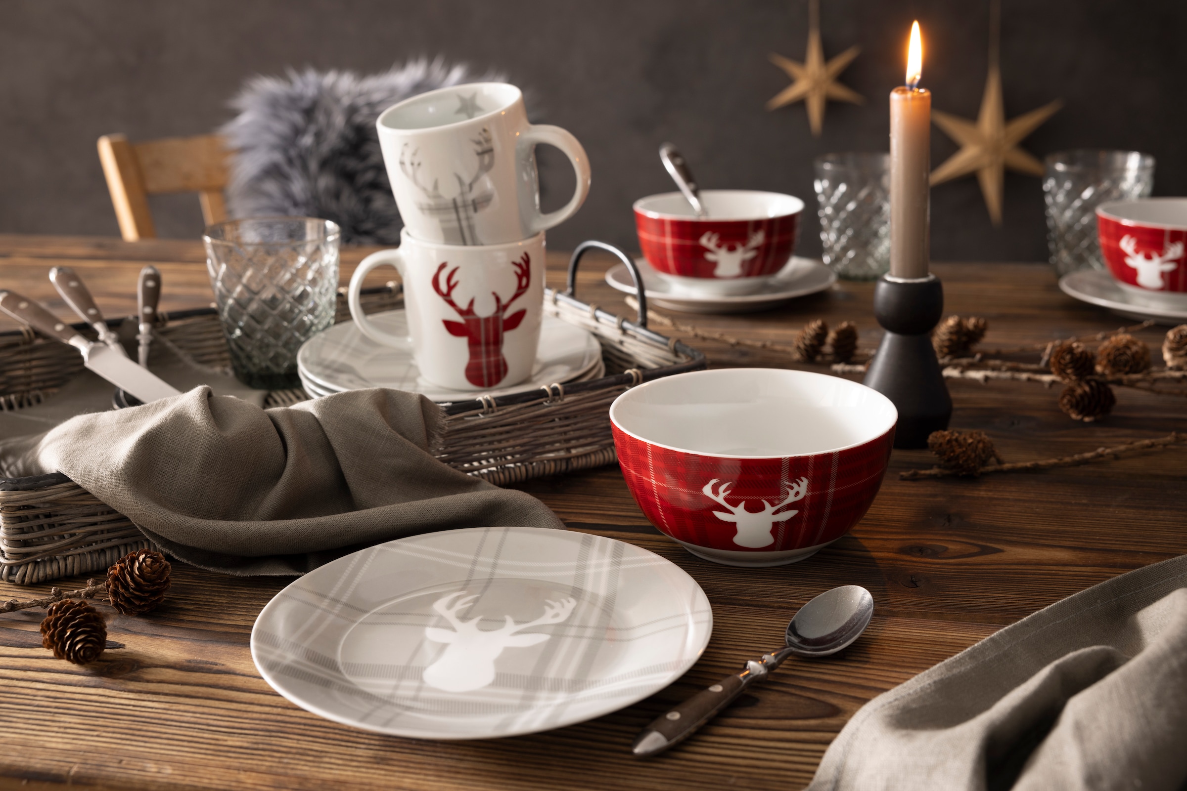 Retsch Arzberg Kombiservice "Geschirr-Set, Service HIGHLAND STAG, Winter, A günstig online kaufen