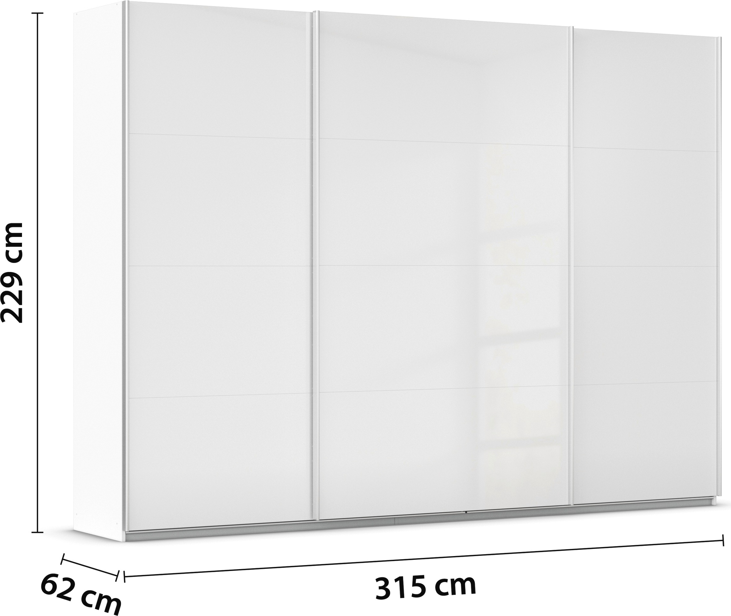 rauch Schwebetürenschrank »Kleiderschrank Schrank Garderobe AGORDO mit Dekor- oder Hochglanzfront«, (in zwei Griff-Farben), durchdachte Innenausstattung, in 4 Breiten und 2 Höhen MADE IN GERMANY