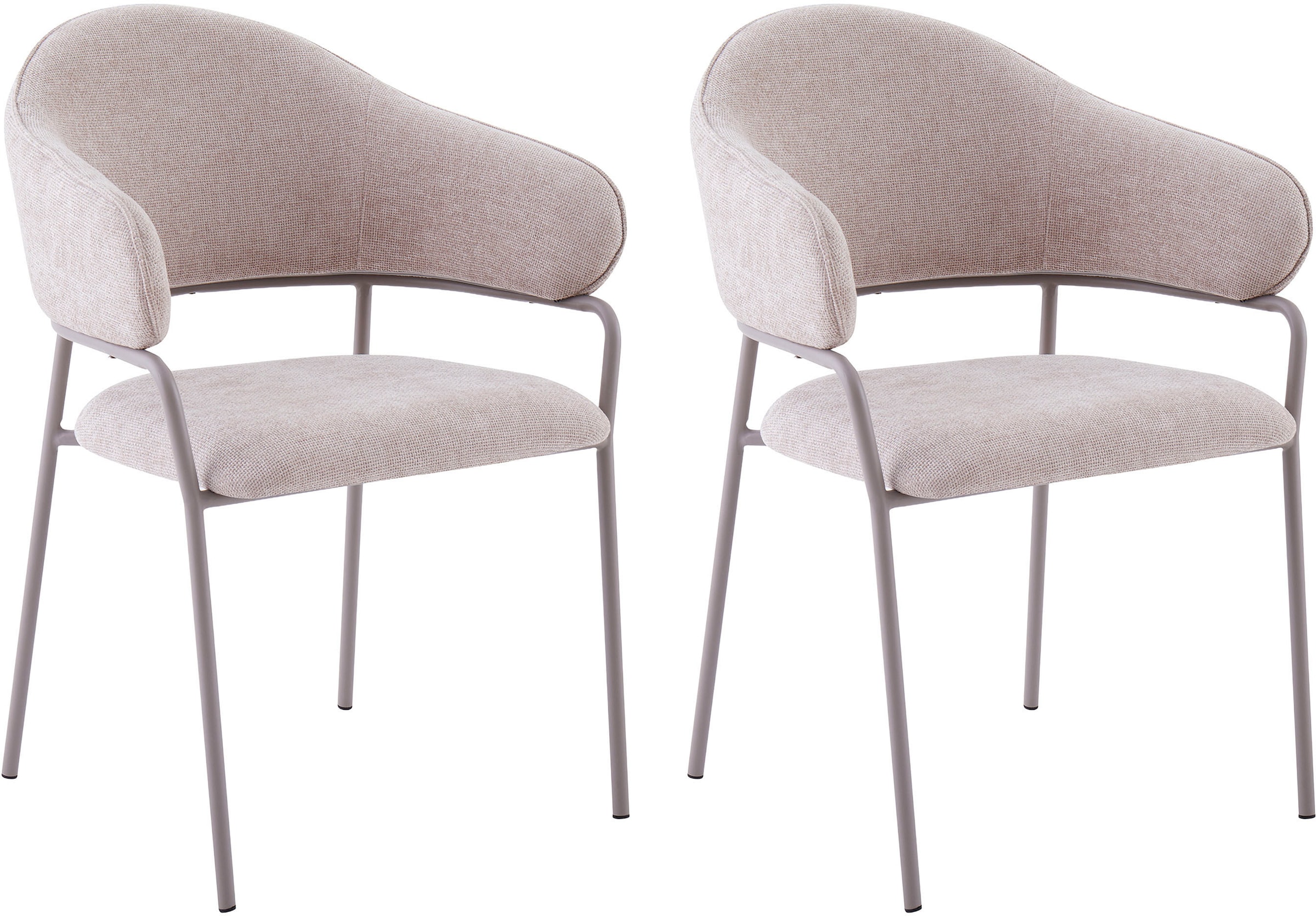 byLIVING Esszimmerstuhl "Curve" (Set) 2 Stk. Webstoff moderner Stoff Stuhl günstig online kaufen