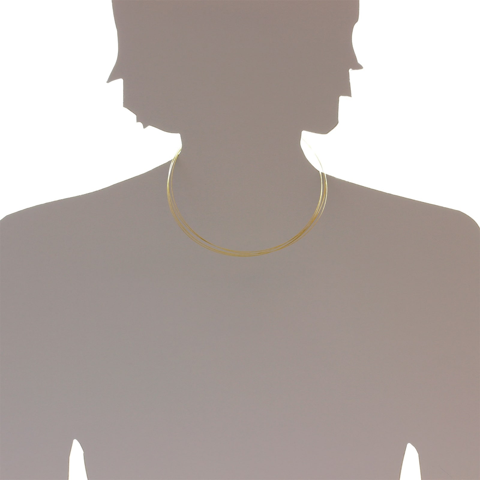 OSTSEE-SCHMUCK Halsreif »- Nyloncollier 5-reihig -goldfarben- - Edelstahl -,«