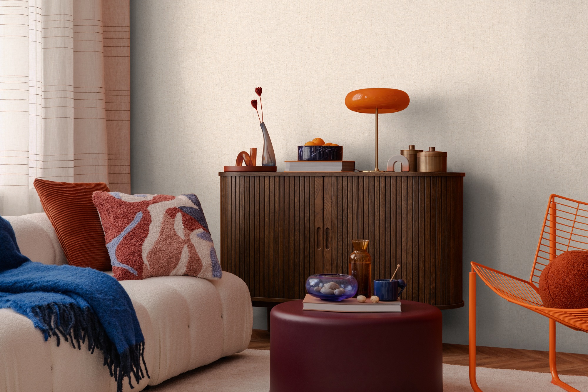 CosmoLiving by Cosmopolitan Vliestapete »Natural Texture – Struktur-Unitapete« matt strukturiert Zeitlose Vliestapete in natürlicher Leinenoptik