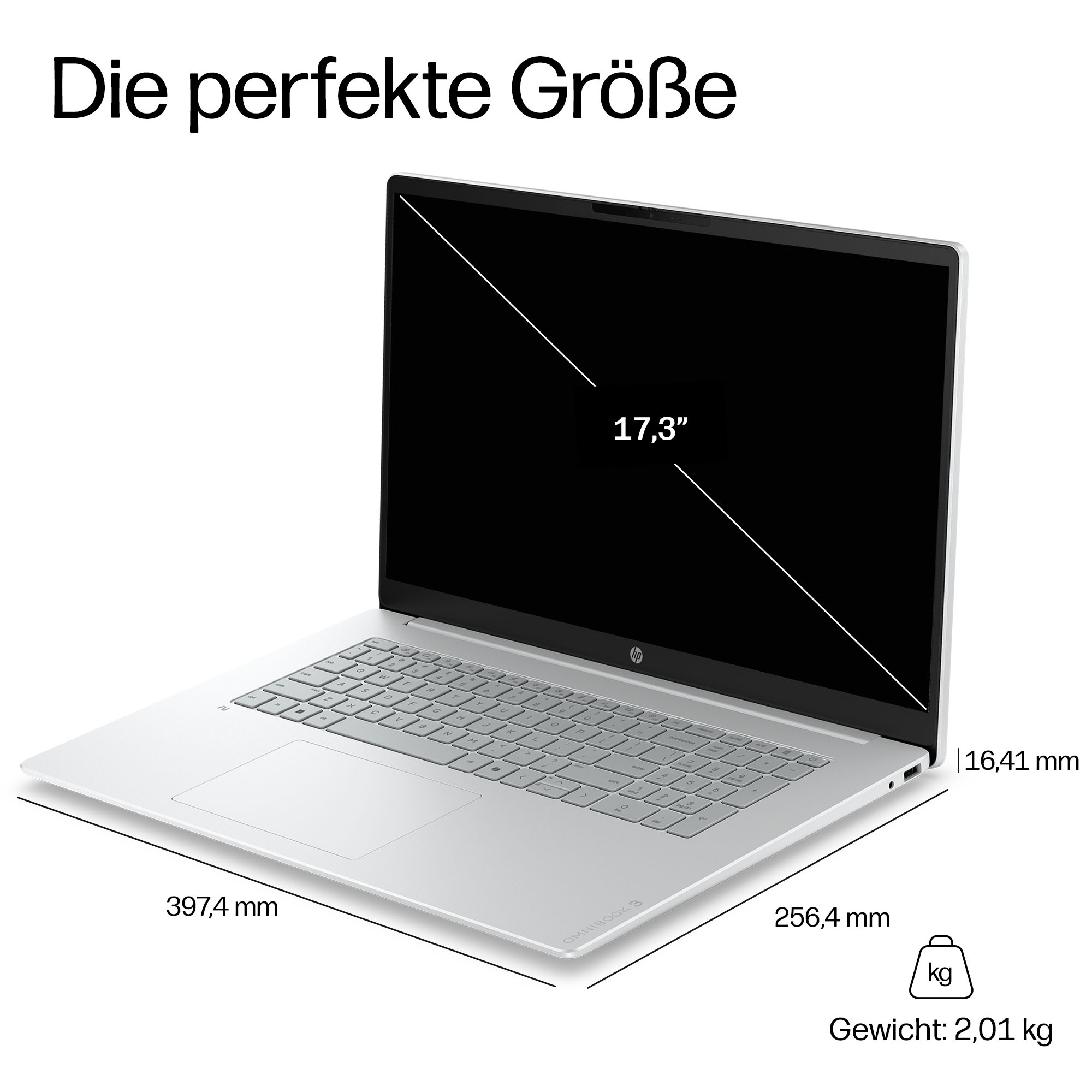 HP Notebook »OmniBook 3 17-dg0055ngx« 43,9 cm / 17,3 ″ Intel Ultra 5 Intel Graphics 512 GB SSD
