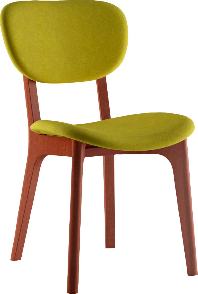 INOSIGN Stuhl »COZY Made in Italy«, (Set), 2 St., Microfaser, Gestell in Buche, Kirsch- oder Nussbaum, Massivholz, Design Stuhl