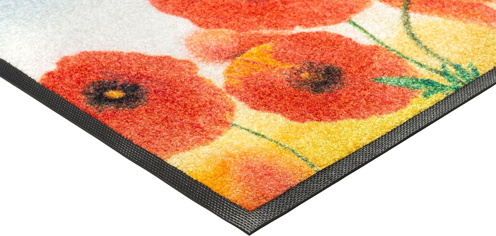 Fußmatte waschbar wash+dry Schmutzfangmatte, rechteckig, Motiv by »Sunny | Blumen, Poppy«, BAUR rutschhemmend, Kleen-Tex