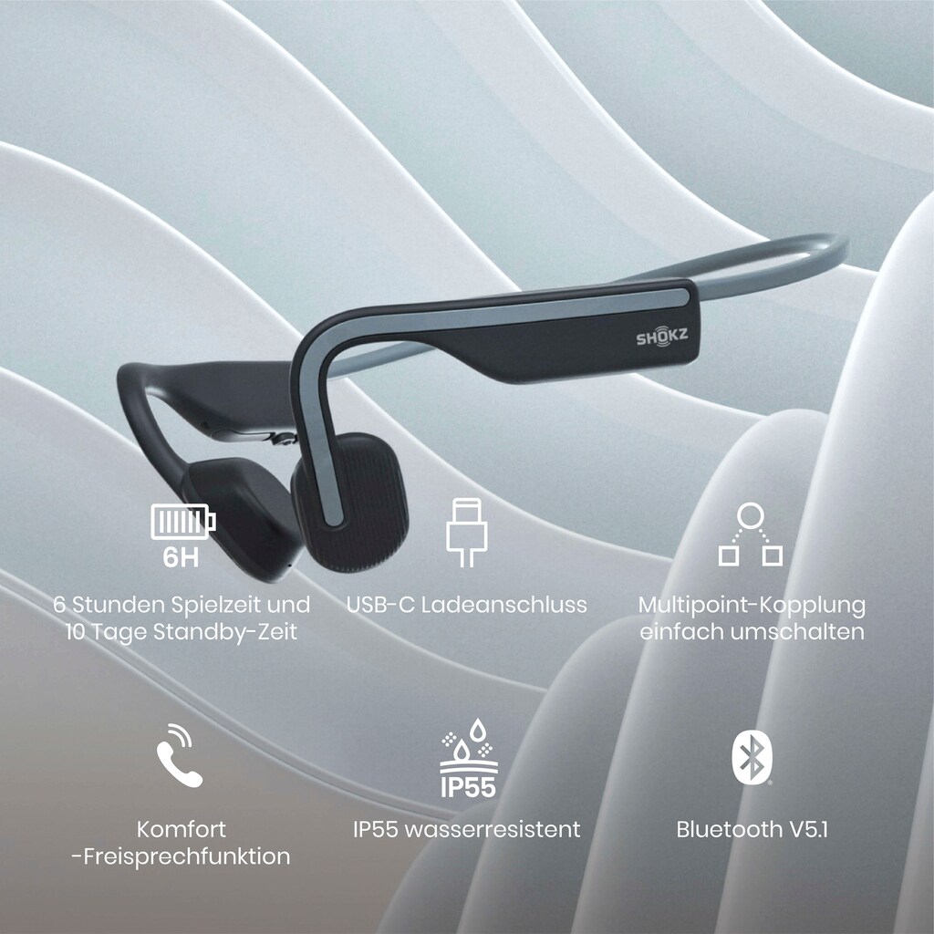 Shokz Sport-Kopfhörer »OpenMove«, Bluetooth-Wireless-A2DP Bluetooth-AVRCP Bluetooth-HFP-HSP, Noise-Cancelling-Freisprechfunktion