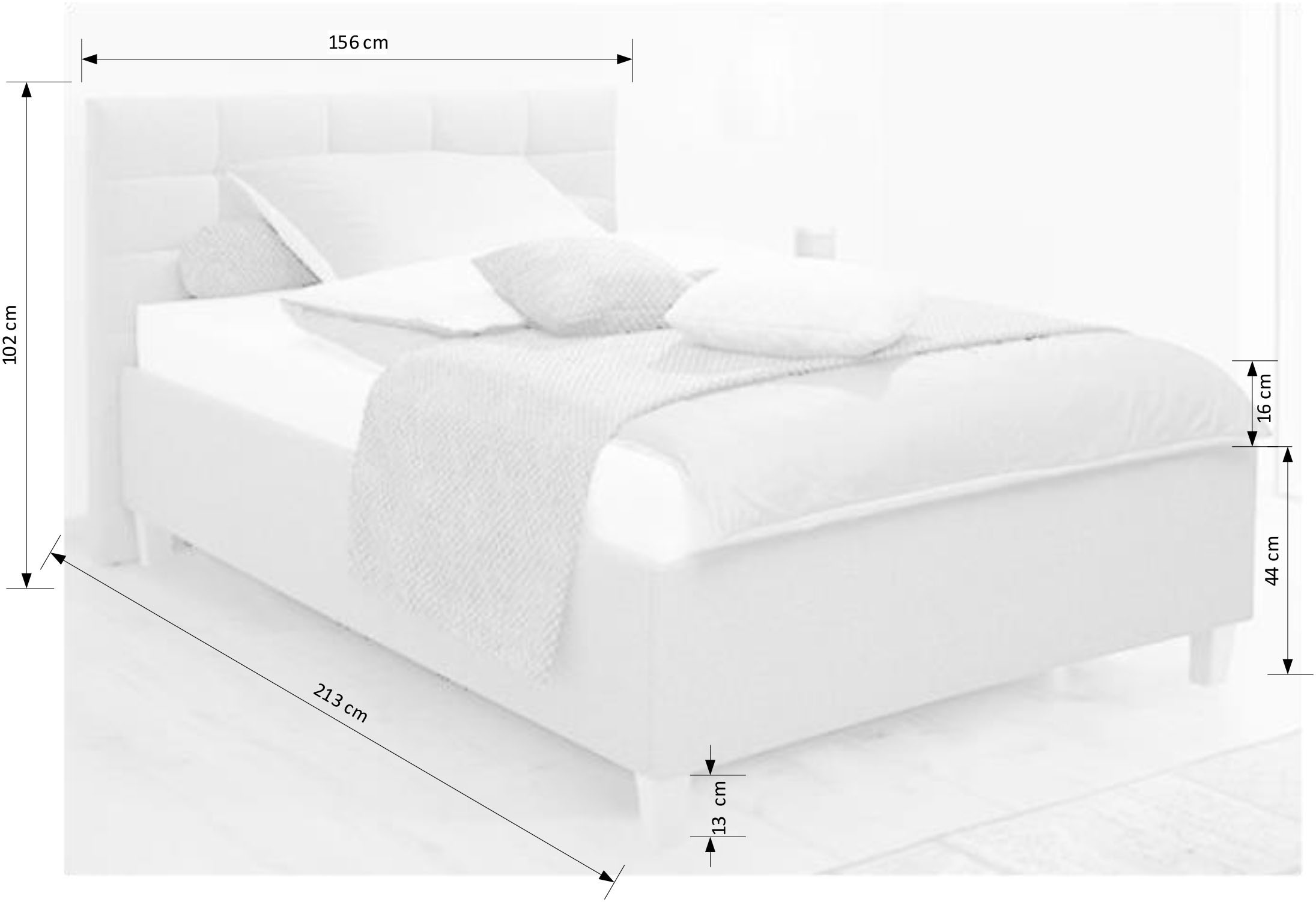 alina Polsterbett »Ricardo« Füße in Buche natur