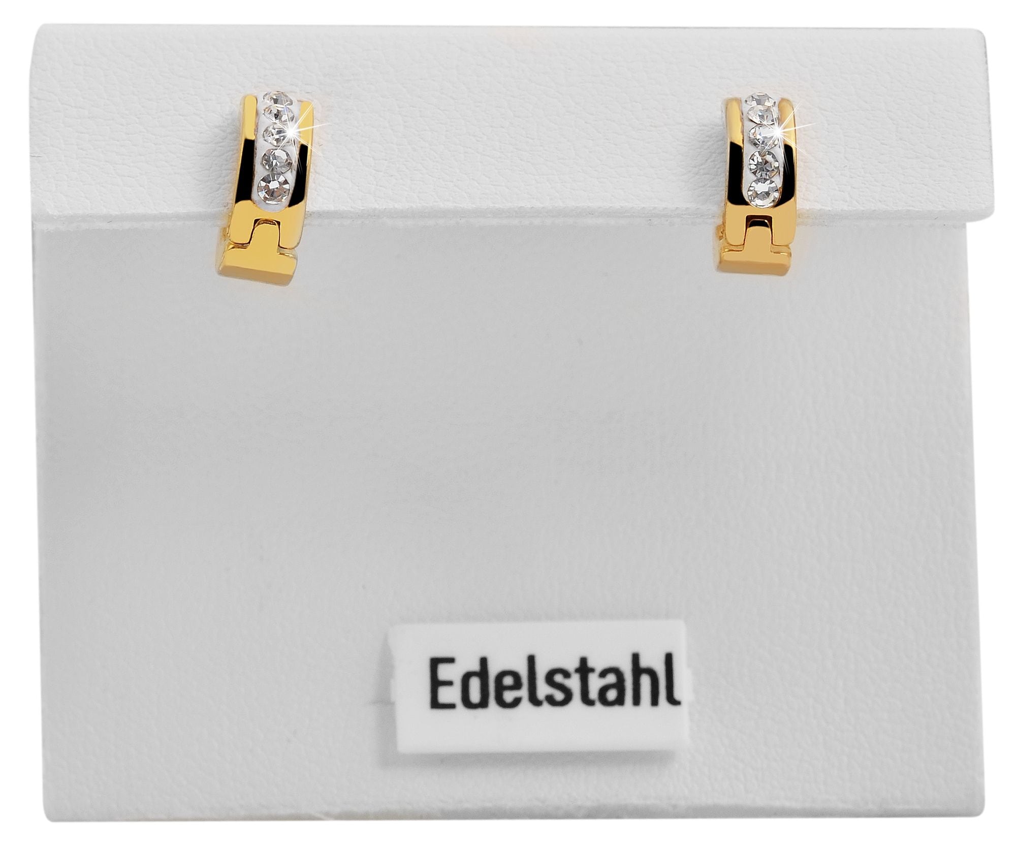 Adelia´s Klappcreolen »Damen Ohrringe – Klappcreole aus Edelstahl mit Strass Steinchen« Eine schöne Geschenkidee für jeden Anlass